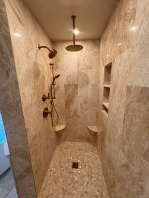 Master bathroom renovation using Free standing tub
