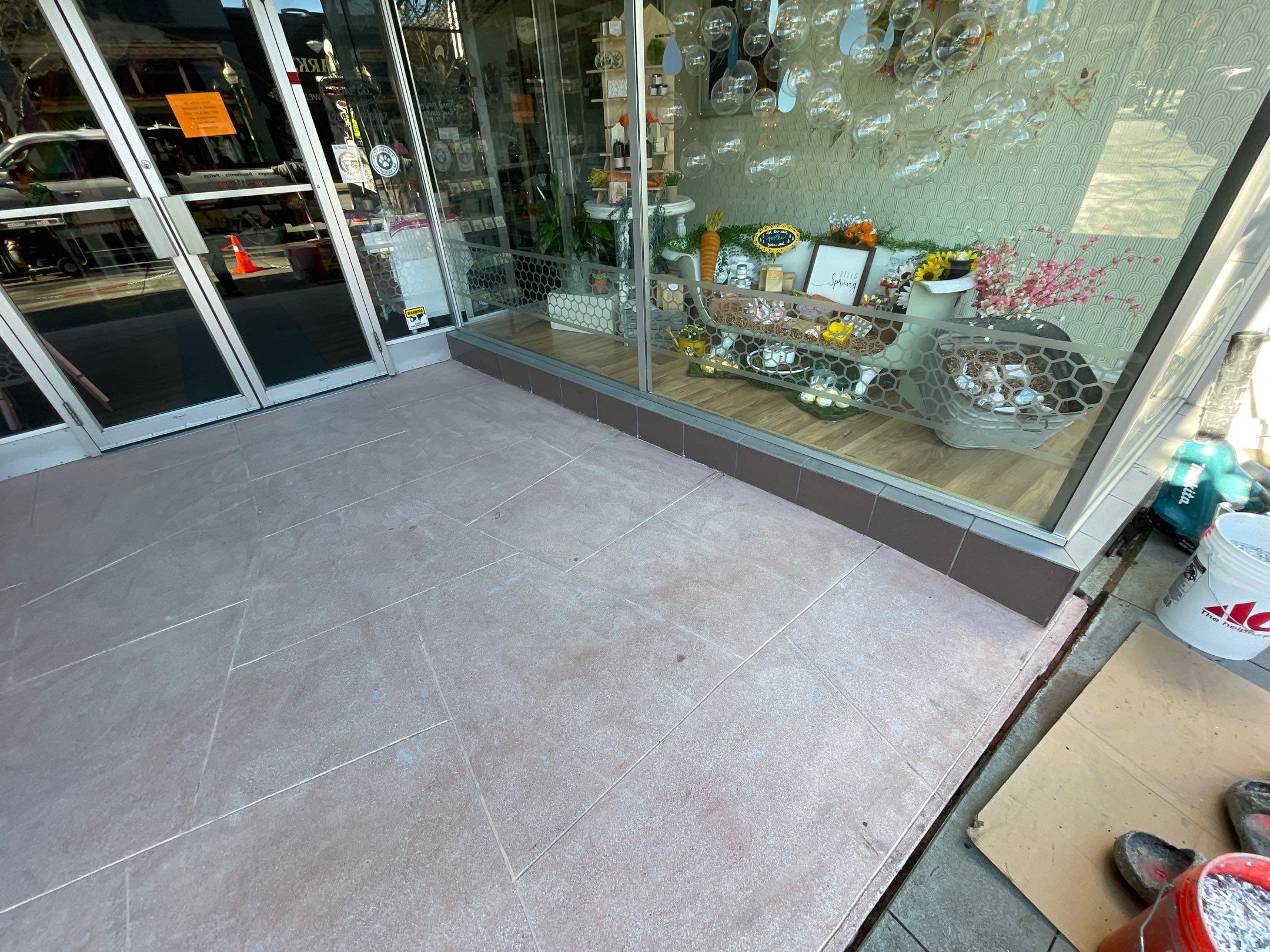 Commercial Floor Transformation using Slate Stone by Croc Coatings, LLC