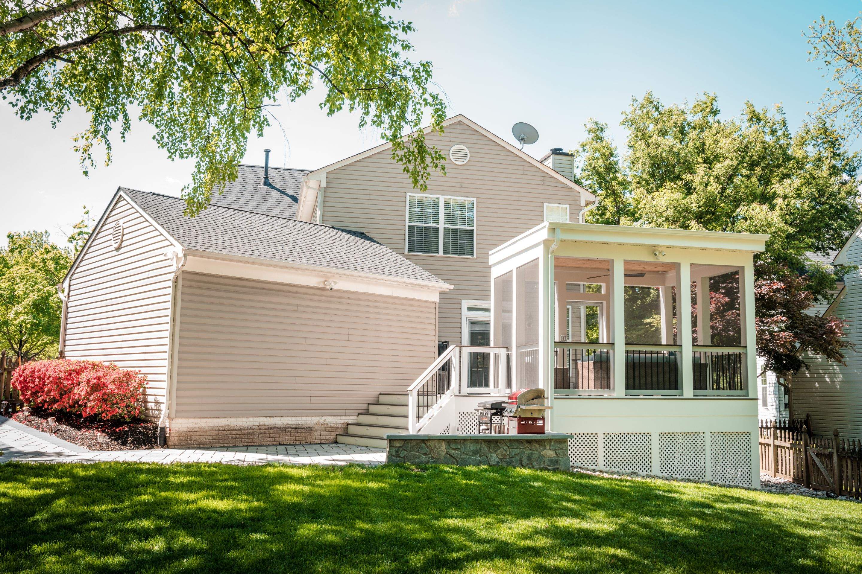 Screened-In Porch, Composite Deck & Paver Patio in Chantilly, VA by Sunburst Construction Inc