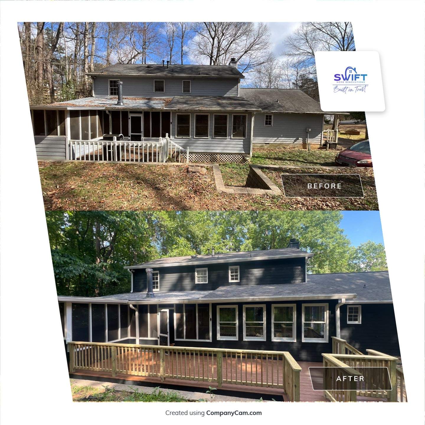 Custom Deck Construction and Exterior Painting Transformation in Kennesaw by Swift Home Renovations