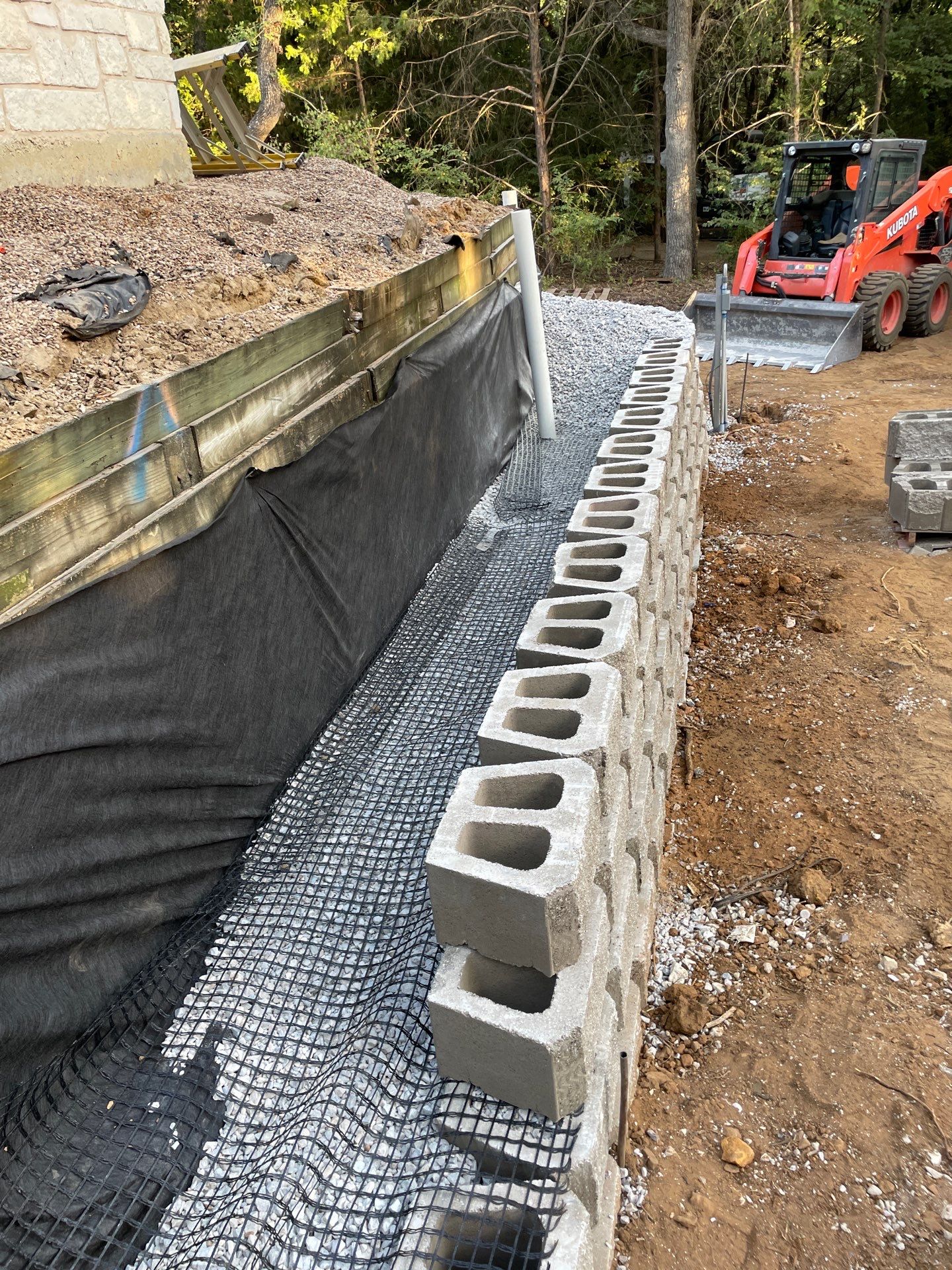 In Progress Retaining Wall Project by Peterson’s