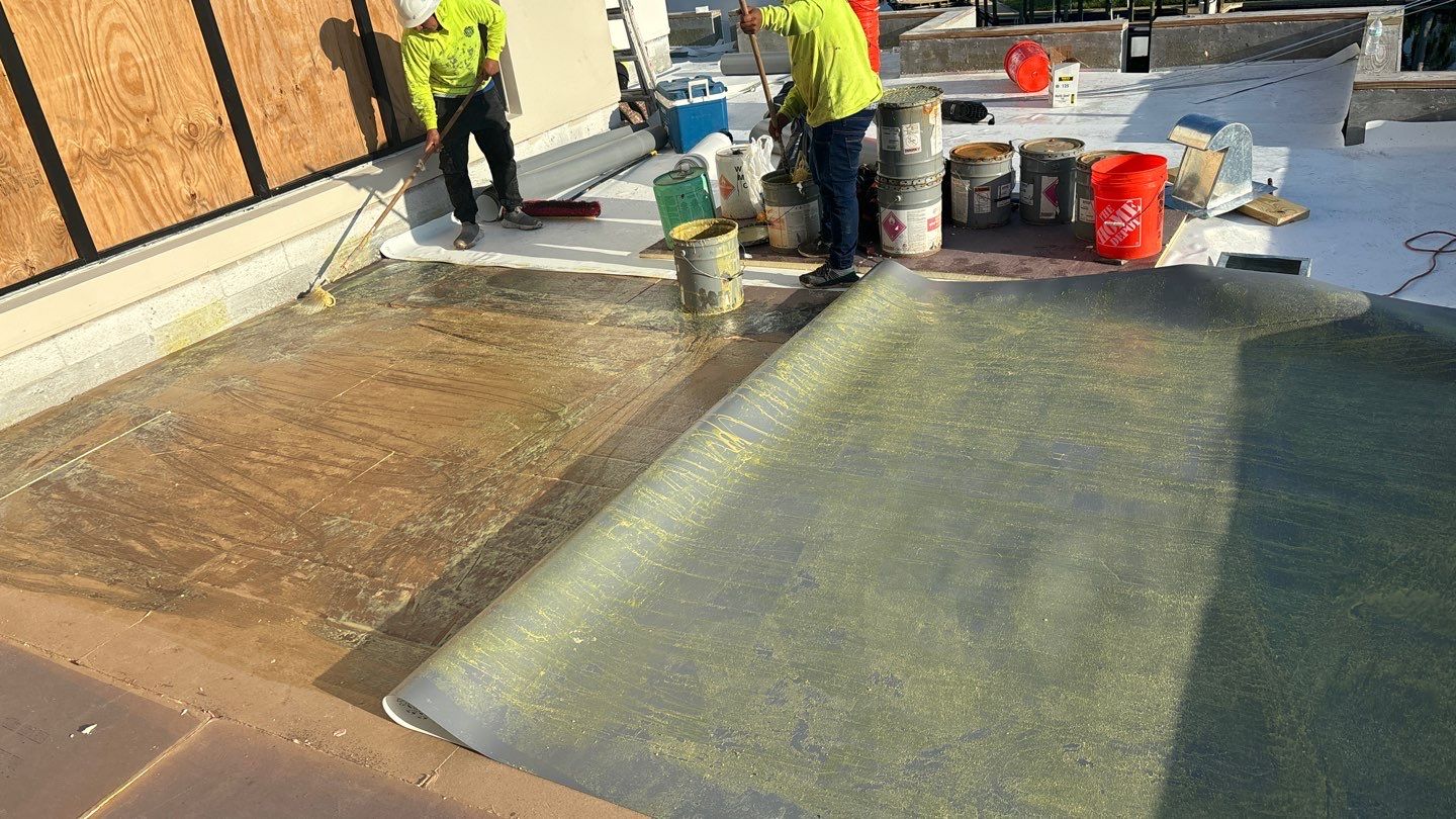 Residential Install of Flat TPO by International Roofing