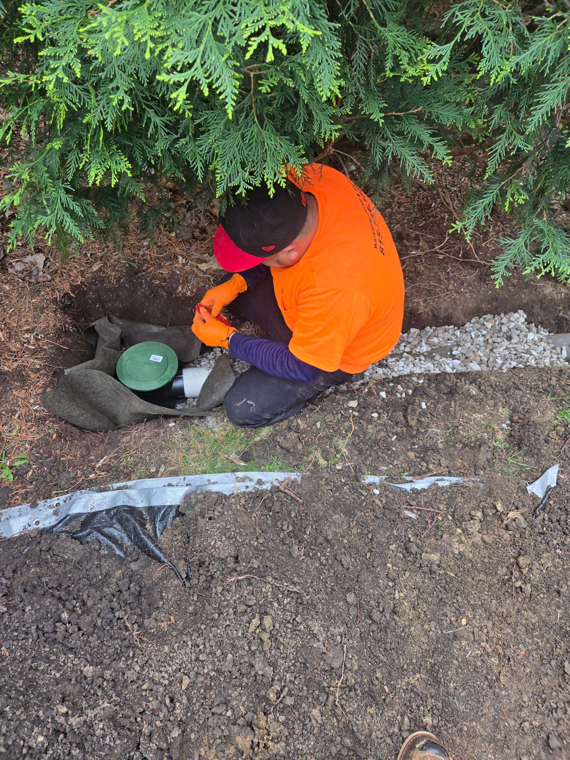 Downspout Discharge Installation & Yard Regrading by Allied Water Services