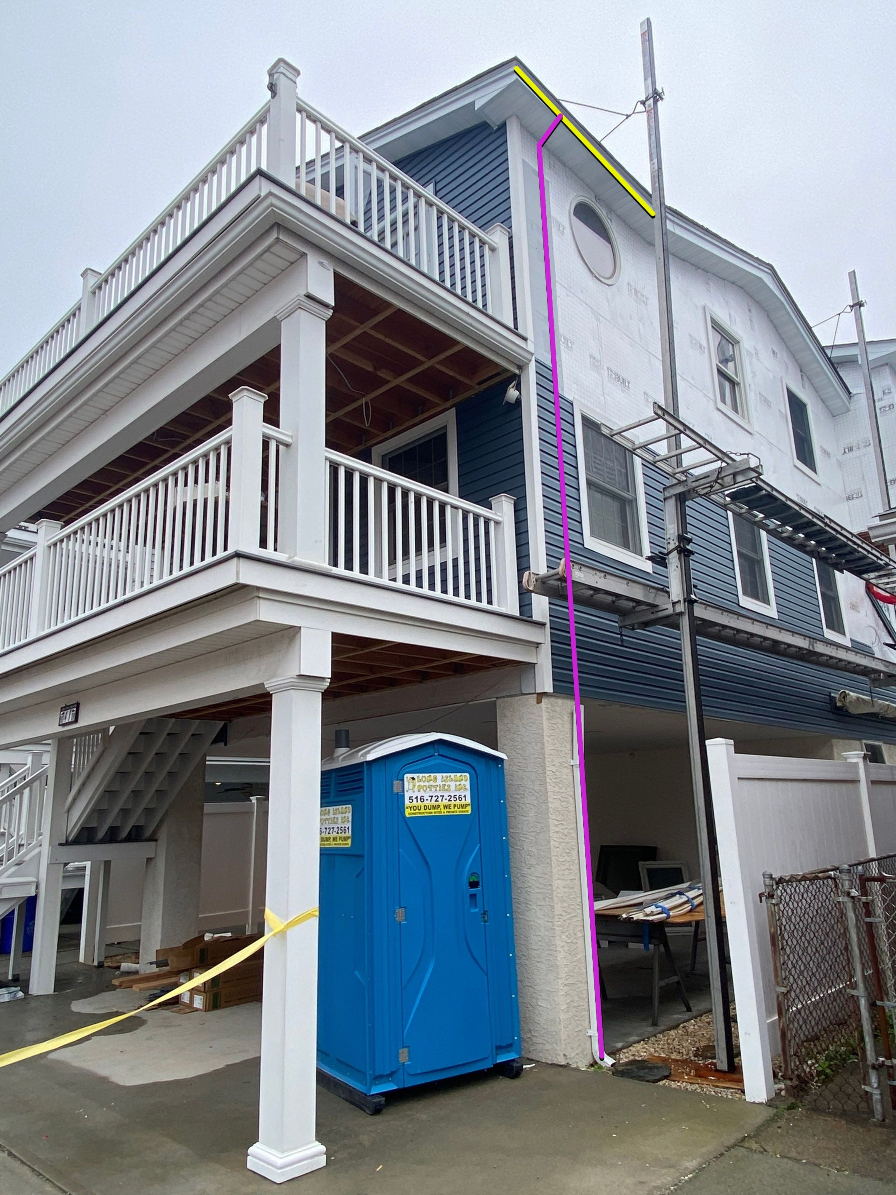 House lift in the westend of Long Beach.  by Above All Gutters 