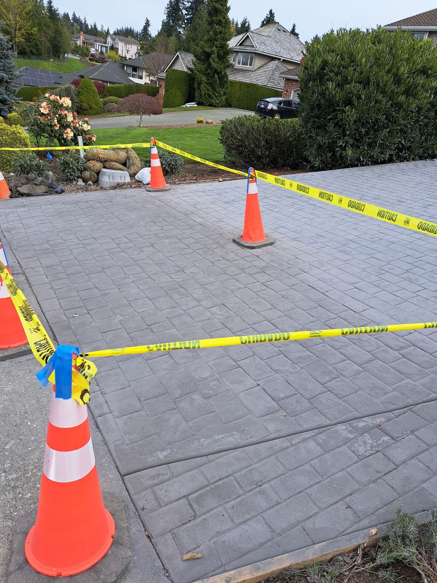 John | Stamped Concrete Driveway Makeover by Jireh Asphalt & Concrete Inc 