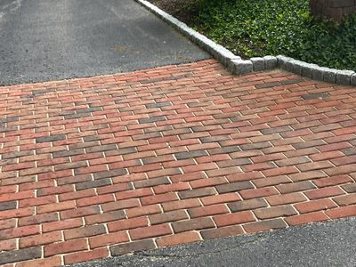 Brick paver clean, sand and seal.  using Algaecide, soft wash soap