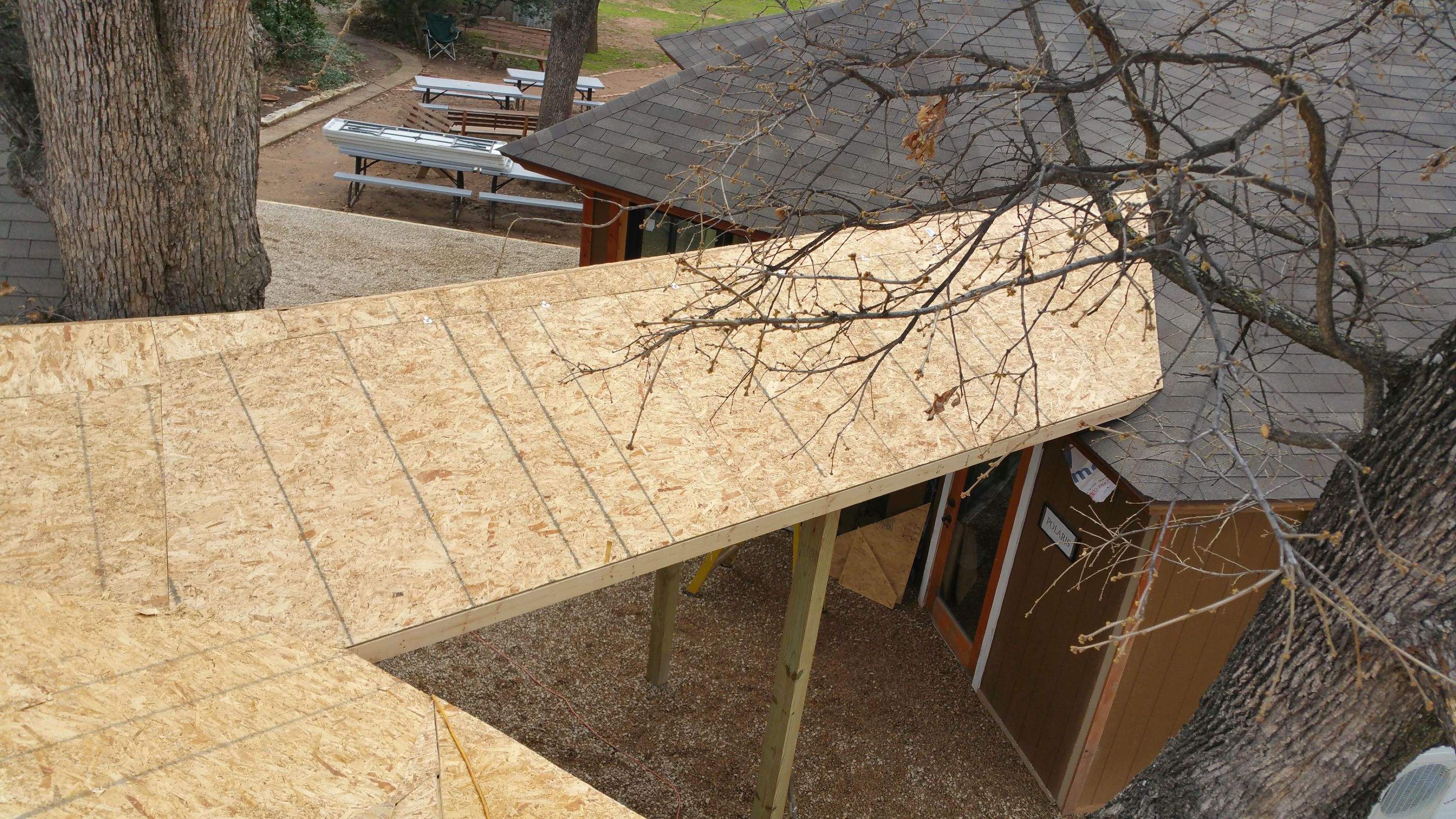 Covered Walkway Patio for a Private School by First United Roofing & Construction