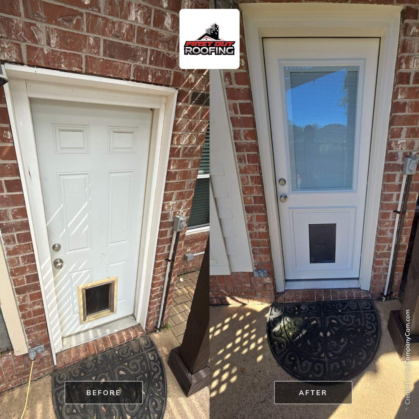 Dog Door Replacement by First Out Roofing 