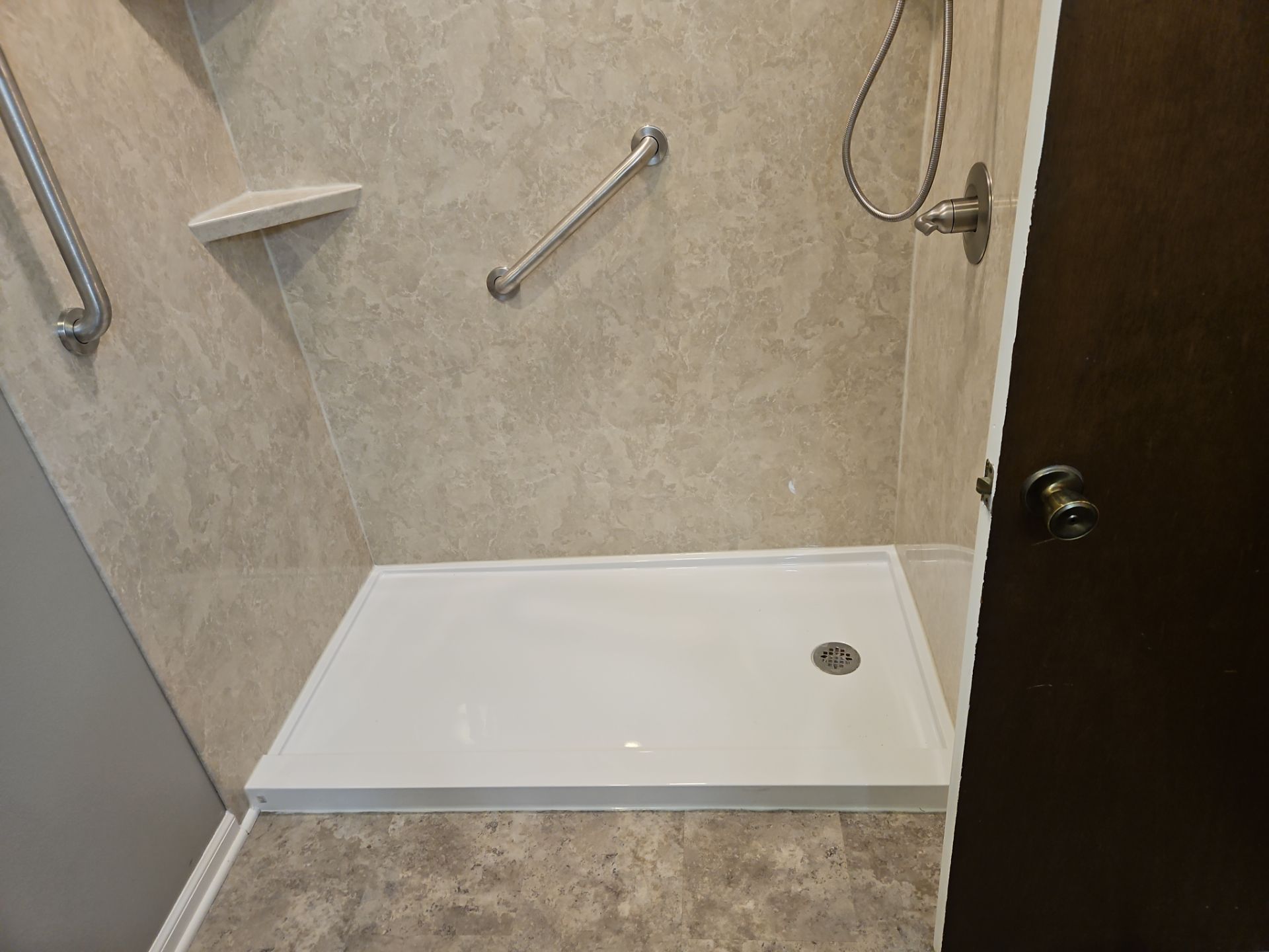 Bathroom Remodel using Shower Base by The Shower Company
