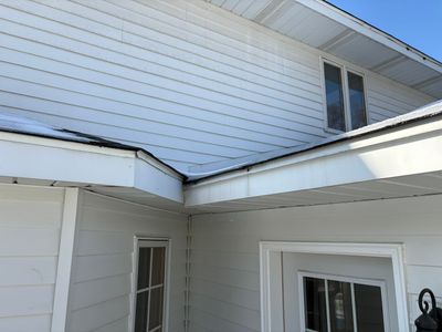 seamless aluminum gutter install in Johnsburg, IL (Before)
