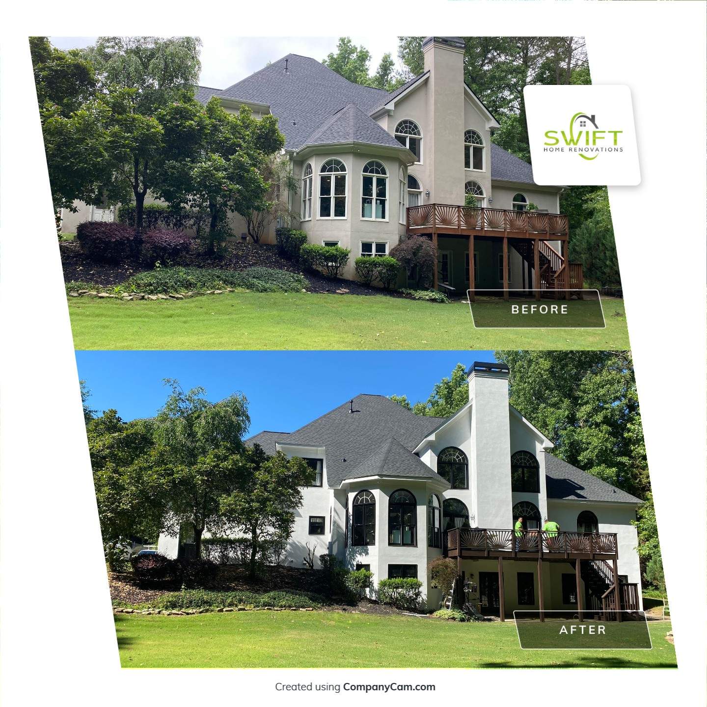 Full Exterior Stucco Painting and Trim Refresh in Alpharetta by Swift Home Renovations