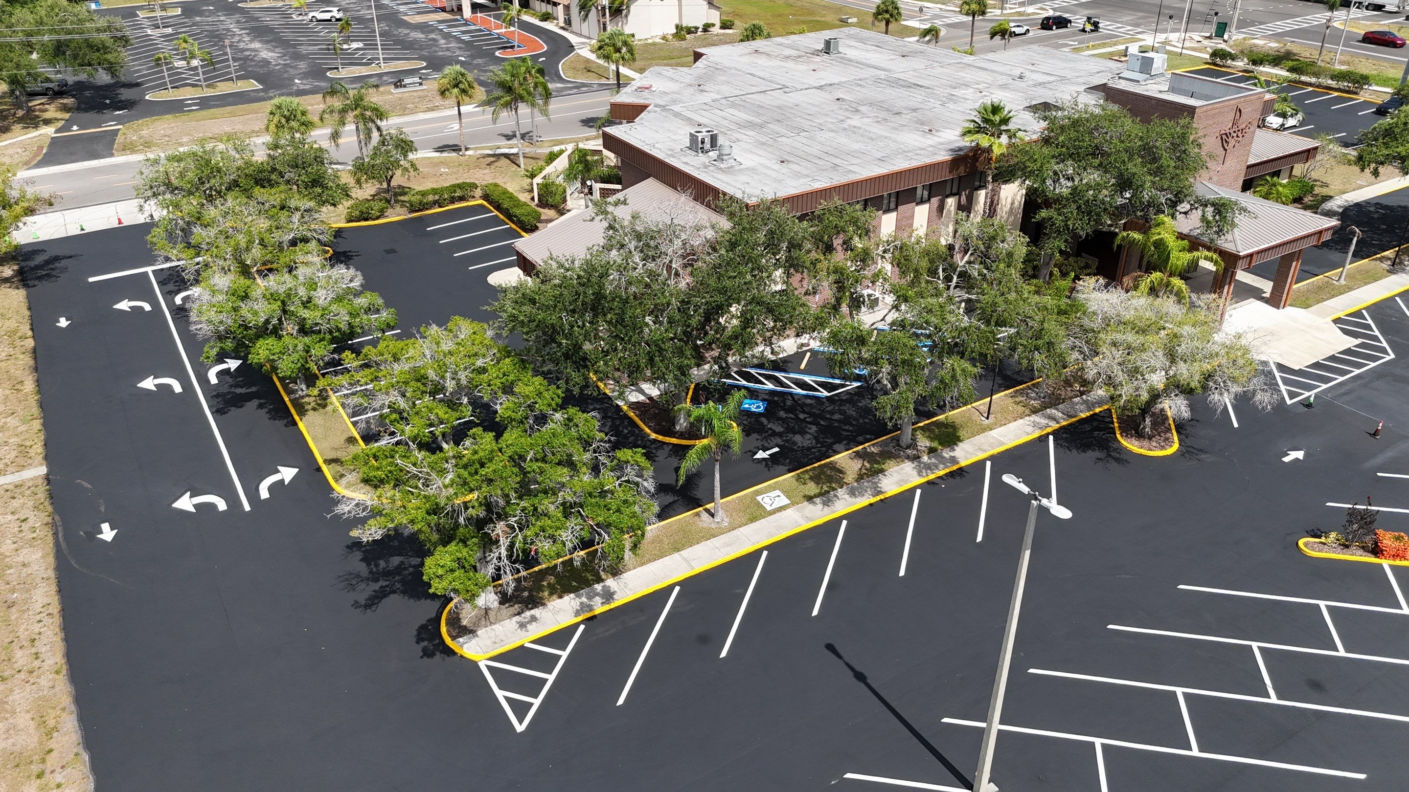 Comprehensive Asphalt Repair and Sealcoating for Sun City Center Church by Everline Coatings & Services - Southwest FL