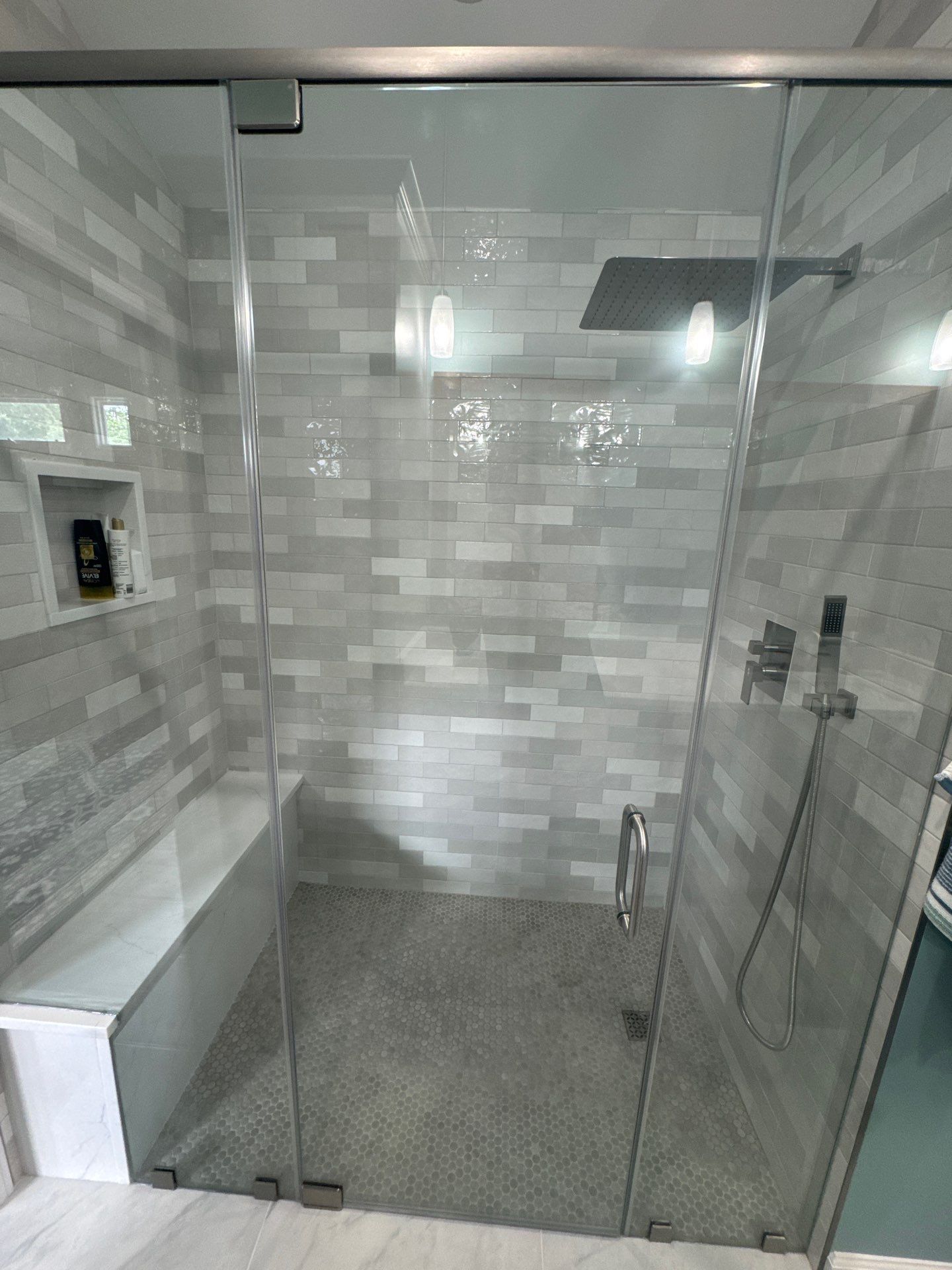 Modern Bathroom Remodeling in Decatur With Custom Tile Shower by Swift Home Renovations