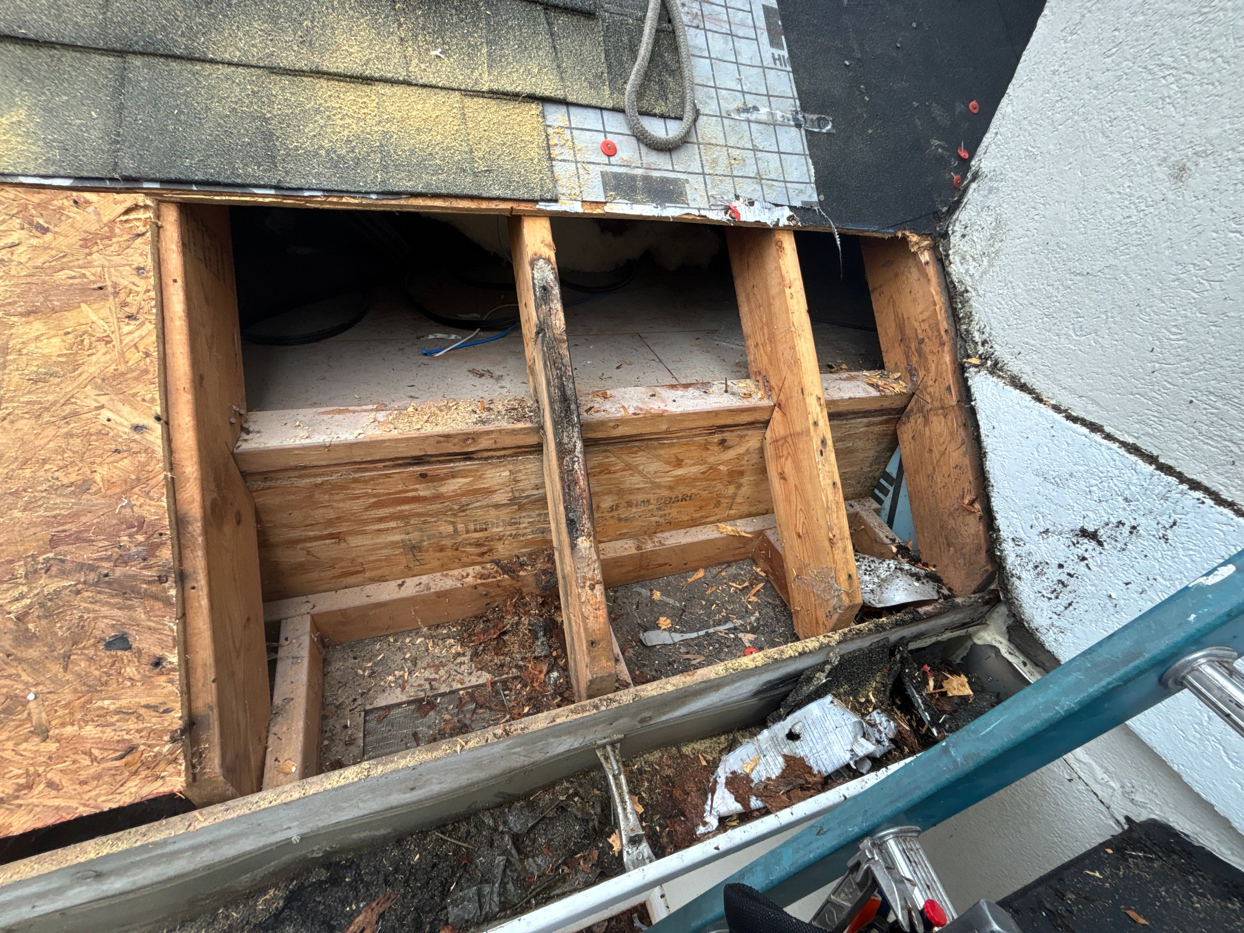 Wrong V valley section installed  by Deerfield Roofing LLC