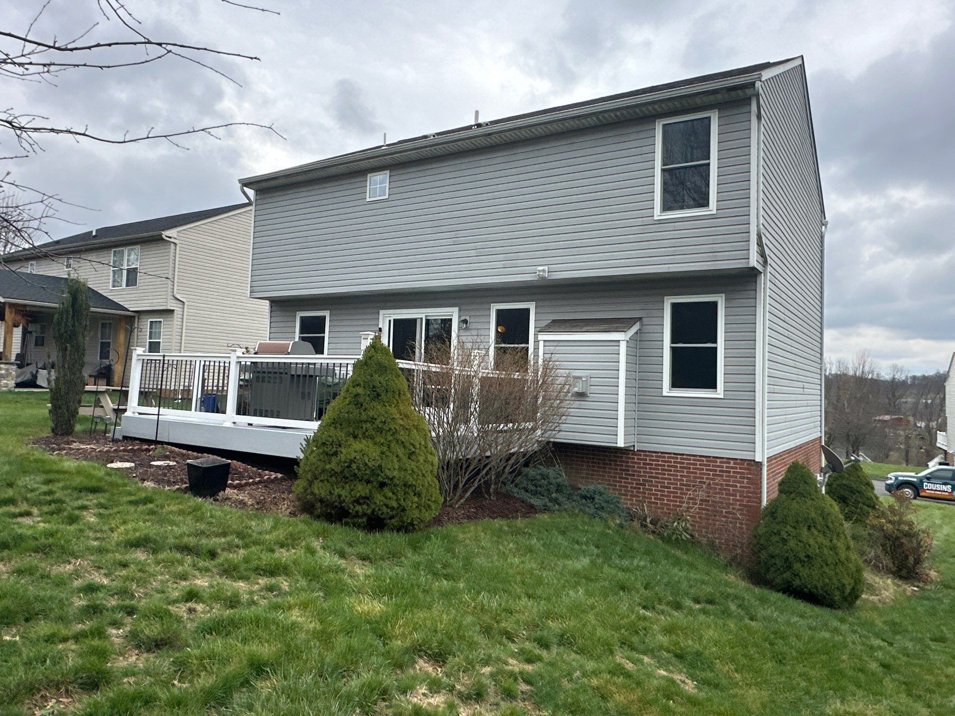 Custom Composite Deck Build with Gabled Roof in Jefferson Hills by Cousins Roofing Siding & Decks