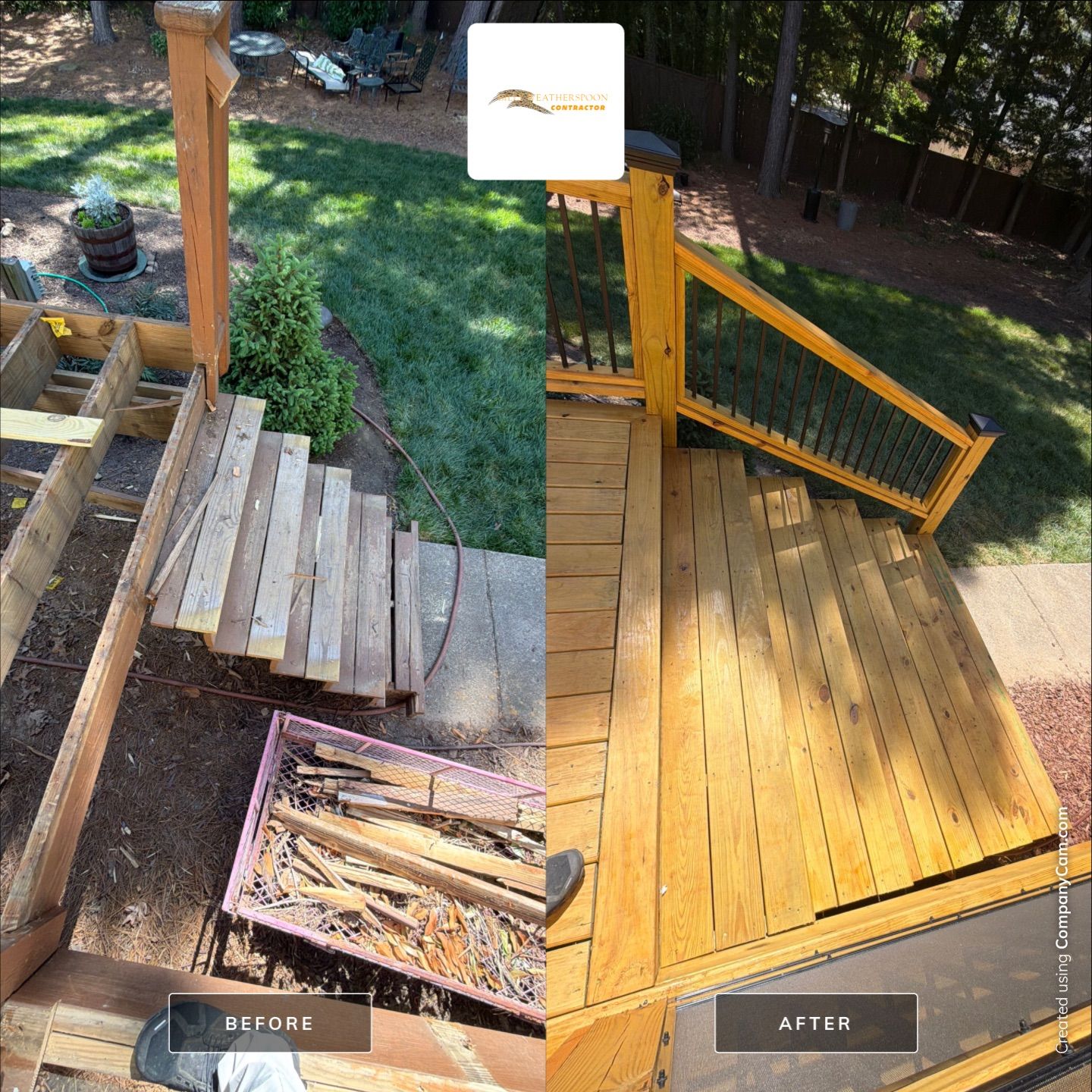 Deck Stain, Round Balusters & Screened Porch Transformation by Billy Weatherspoon Contractor