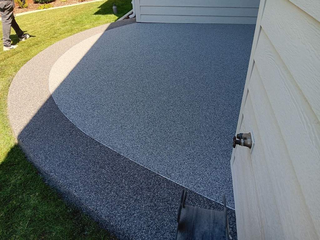 Gorgeous Bordered Patio with Vuba Stone by Mr. Mudd Concrete