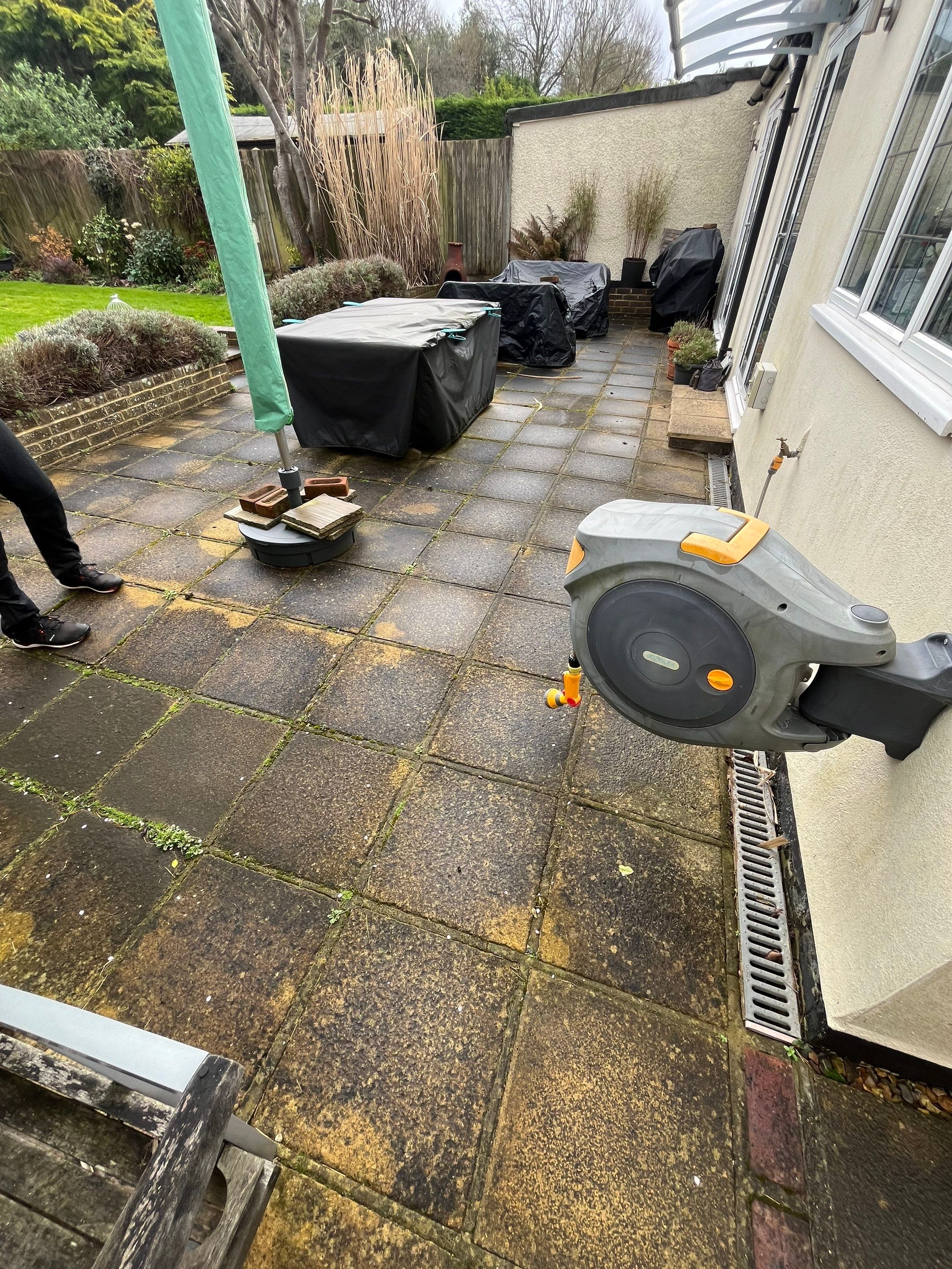 Driveway And Patio Clean using honda 21 ltr/min by Ges Exterior Cleaning ltd