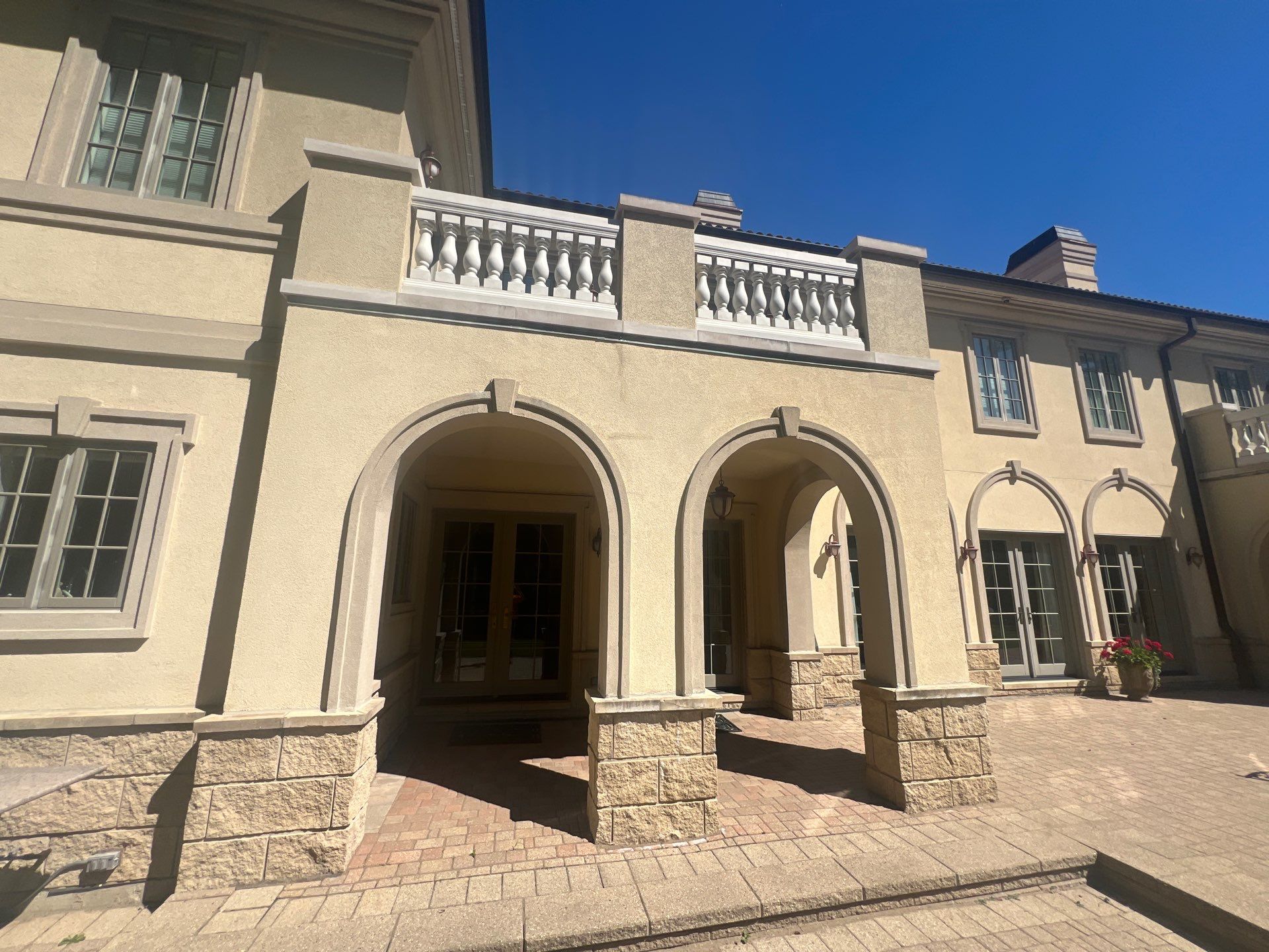 concrete cleaning using Algaecide, soft wash soap by Northern Power Washing LLC.