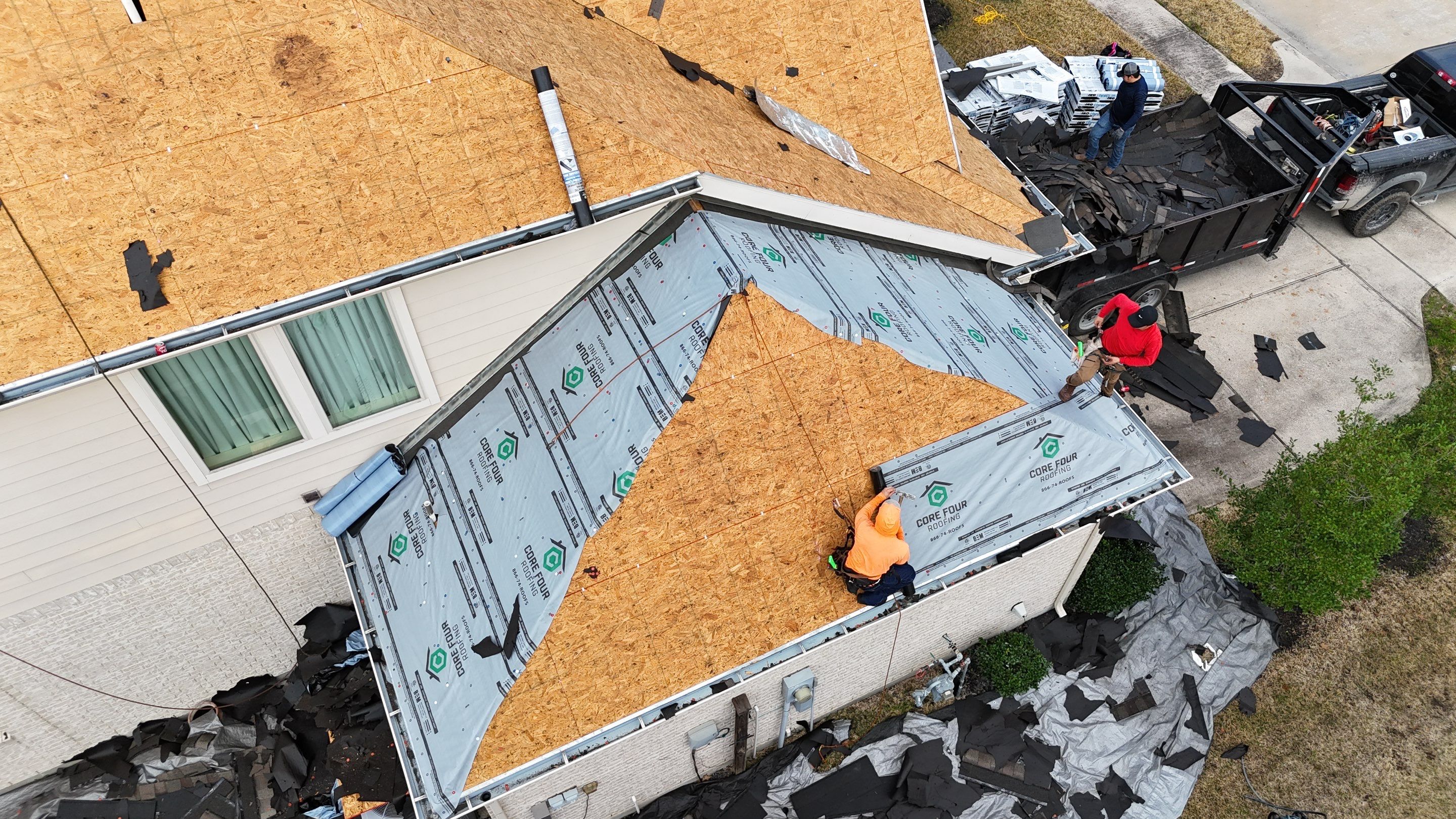Roof Replacement in Cypress after Customer sustained Hail Damage! by Core Four Roofing