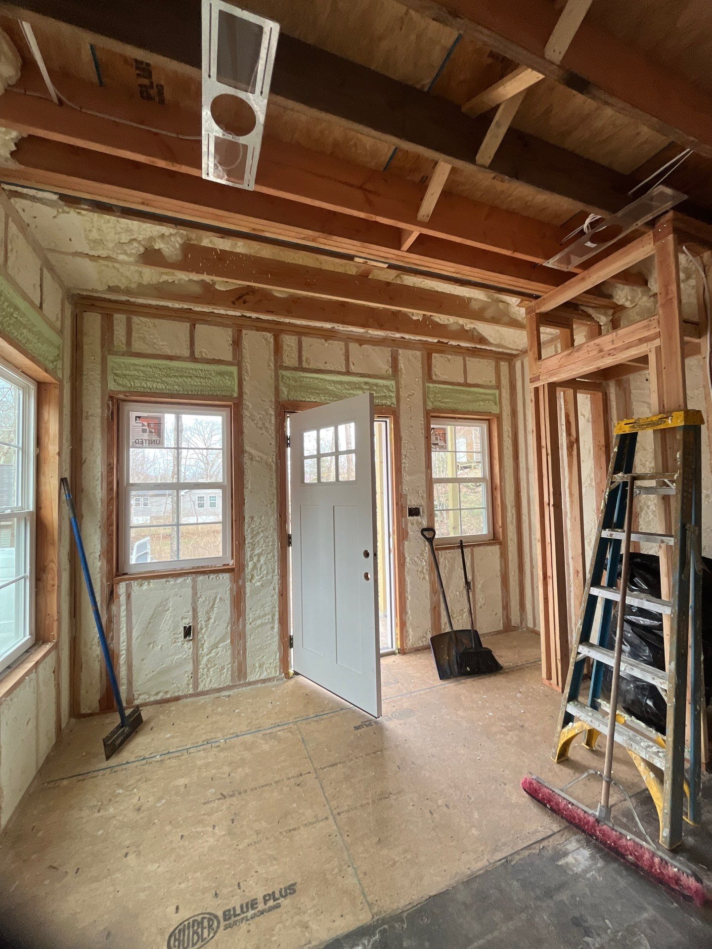 Basement Ceiling using Closed Cell Spray Foam by NYS Foam & Energy