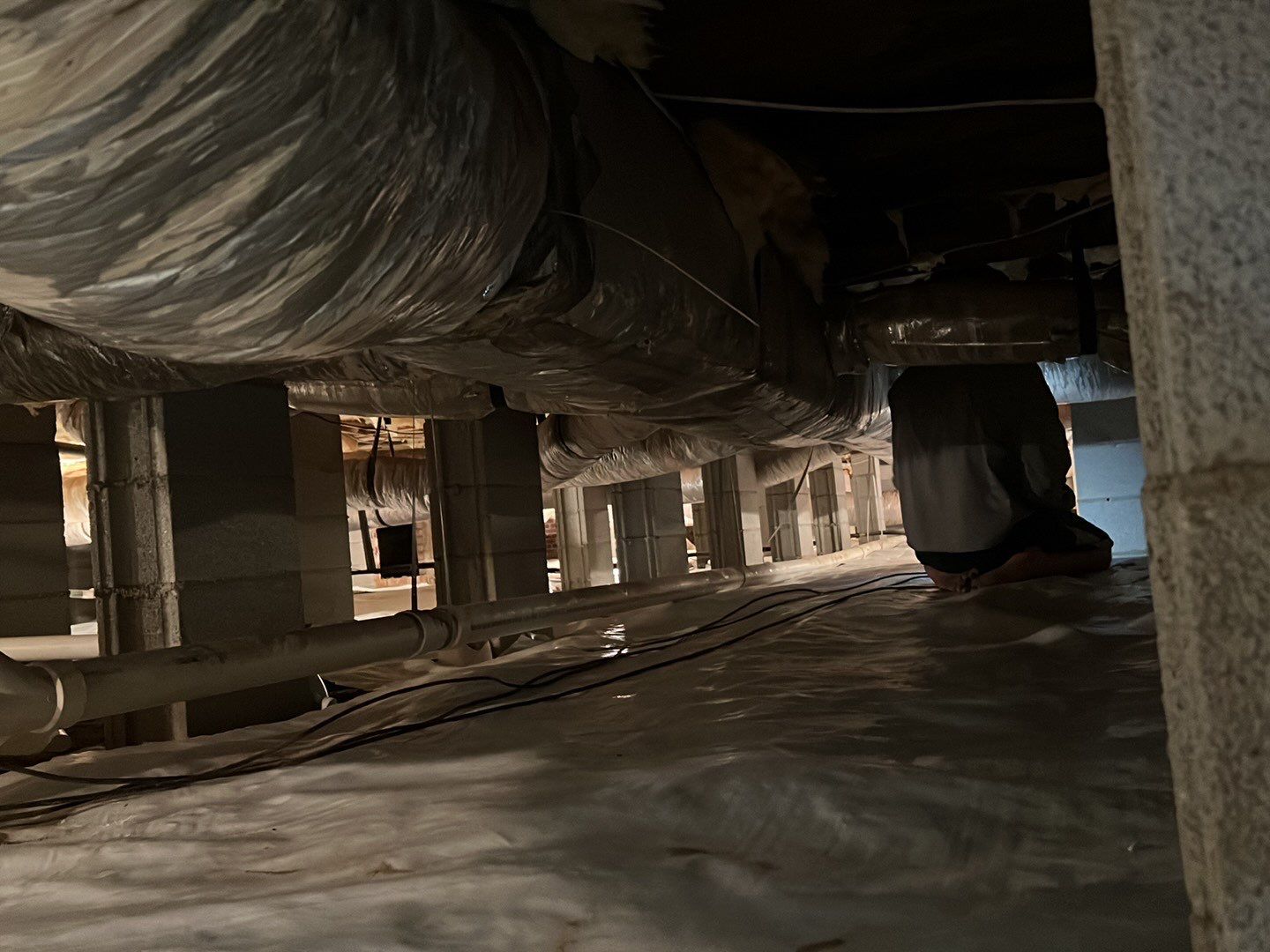 Dehumidifier and Moisture Barrier install with Structural repairs. by Impact Crawlspace