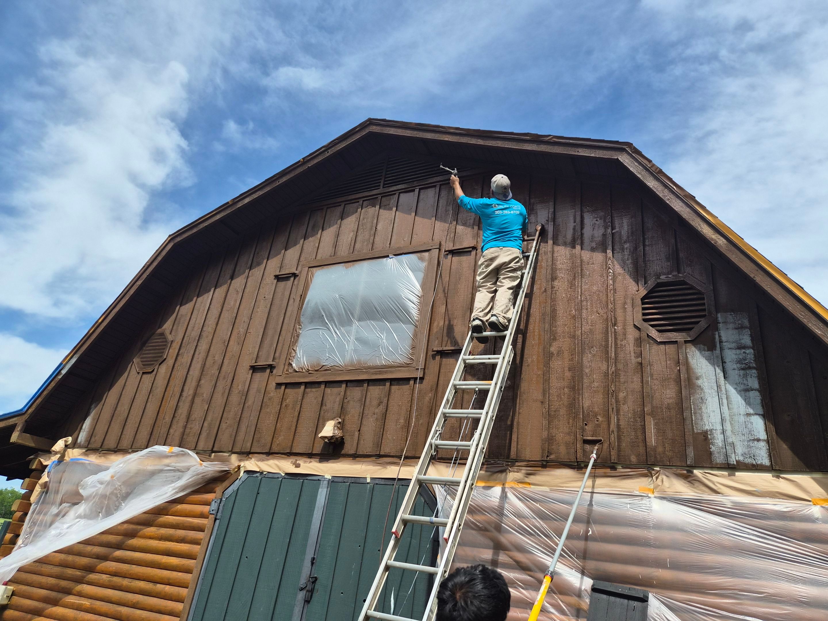 A Complete Exterior Refresh for a Custom Log Home & Property in Alba, Texas by Quality Coats Painting