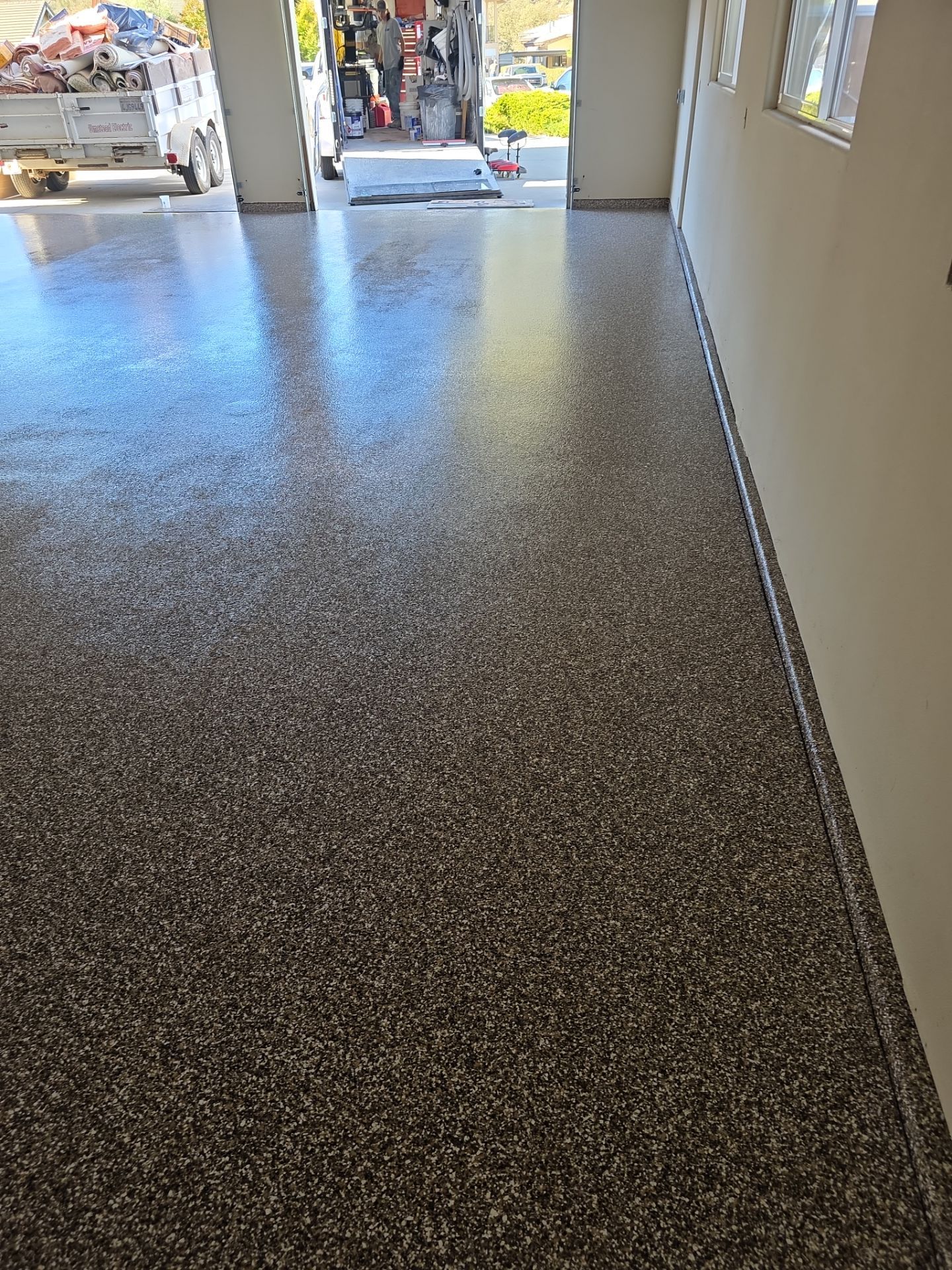 Simiron Autumn Brown Polyurea Garage Floor Coating in Paso Robles by MGP Coatings