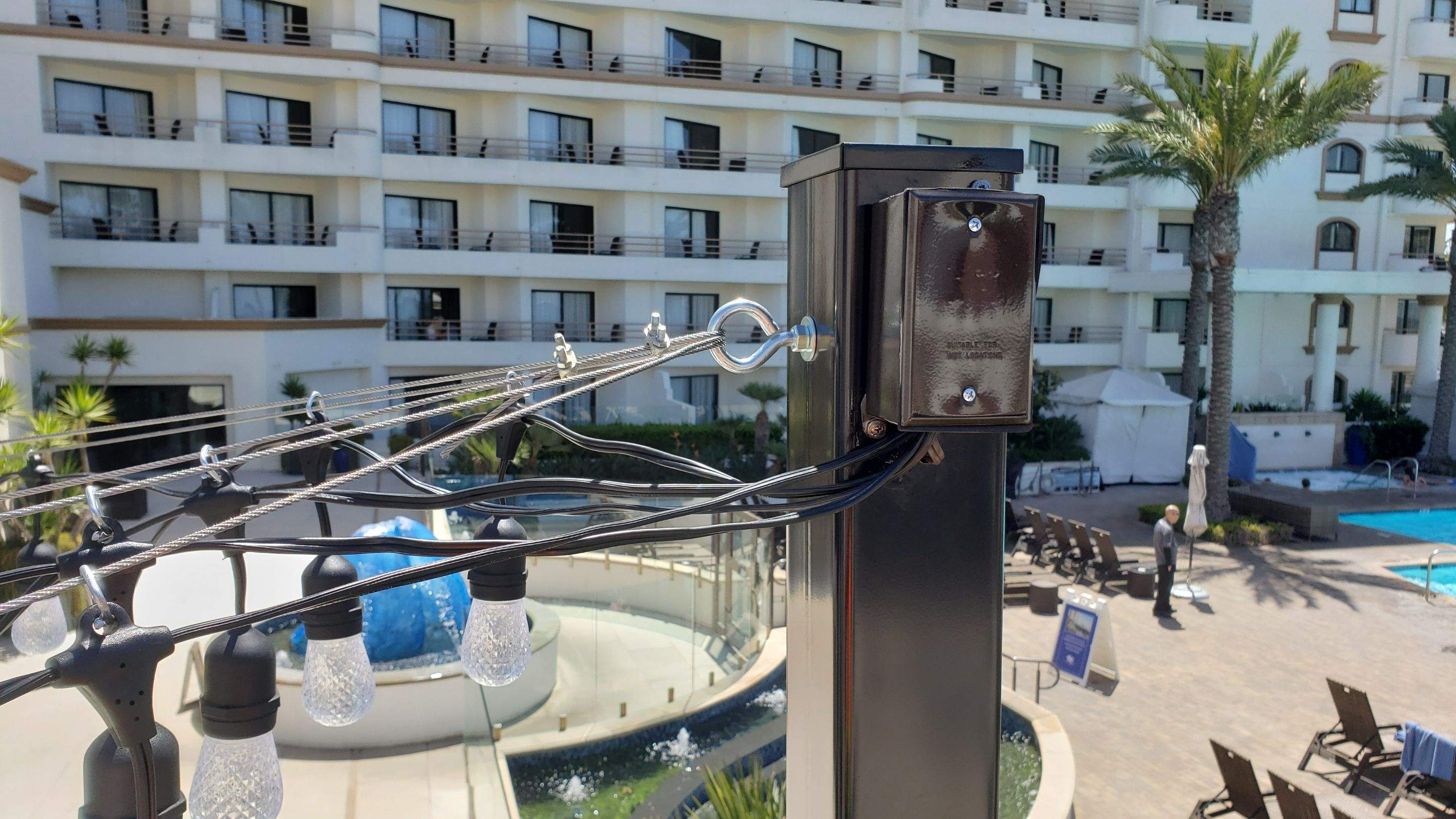 Hilton Waterfront Bistro Light Install by BrightLife Designs llc