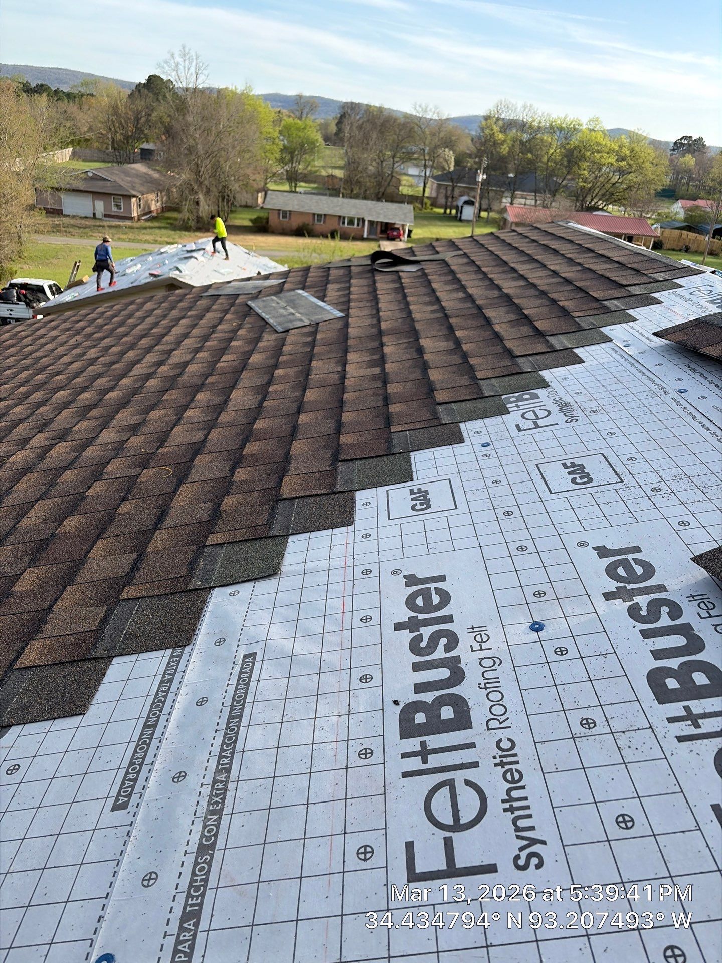 GAF Timberline UHDZ Shingle Roof Replacement and Decking Repair in Pearcy by Temple Roofing and Exteriors