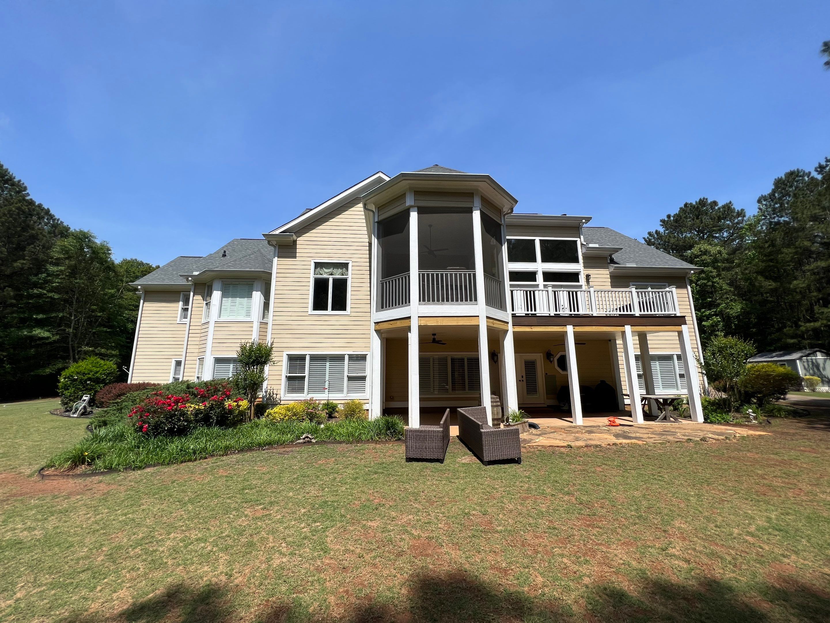 Sage Green Exterior House Painting and Trim Refresh in McDonough by Swift Home Renovations