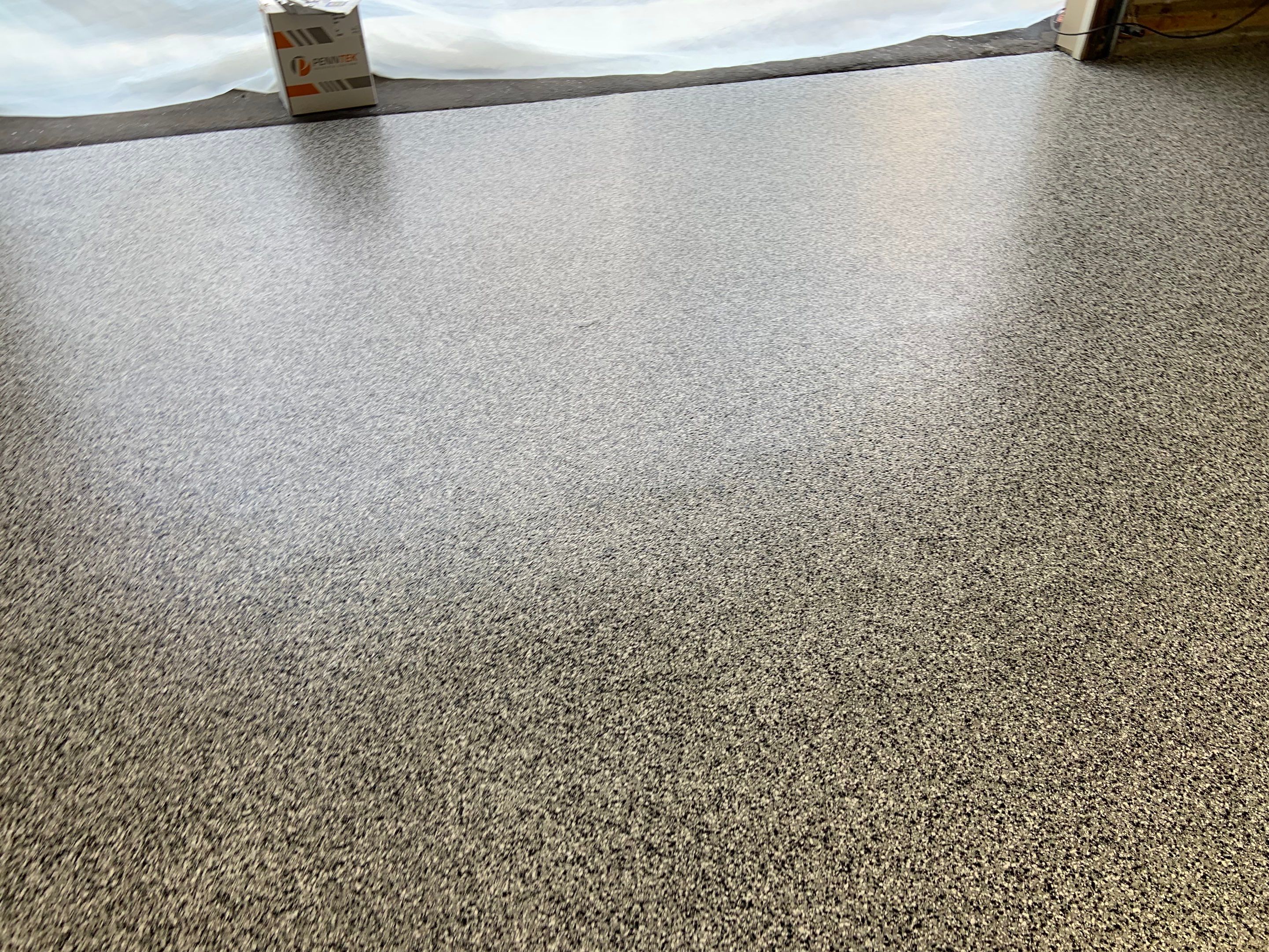 Garage Transformation using Domino for Garage and Pecan for Pool Deck by Croc Coatings, LLC