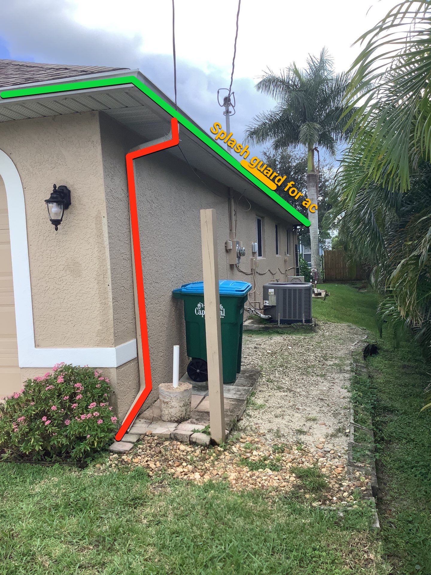 Downspout Extensions for Cape Coral Homes  by Gutter Professors
