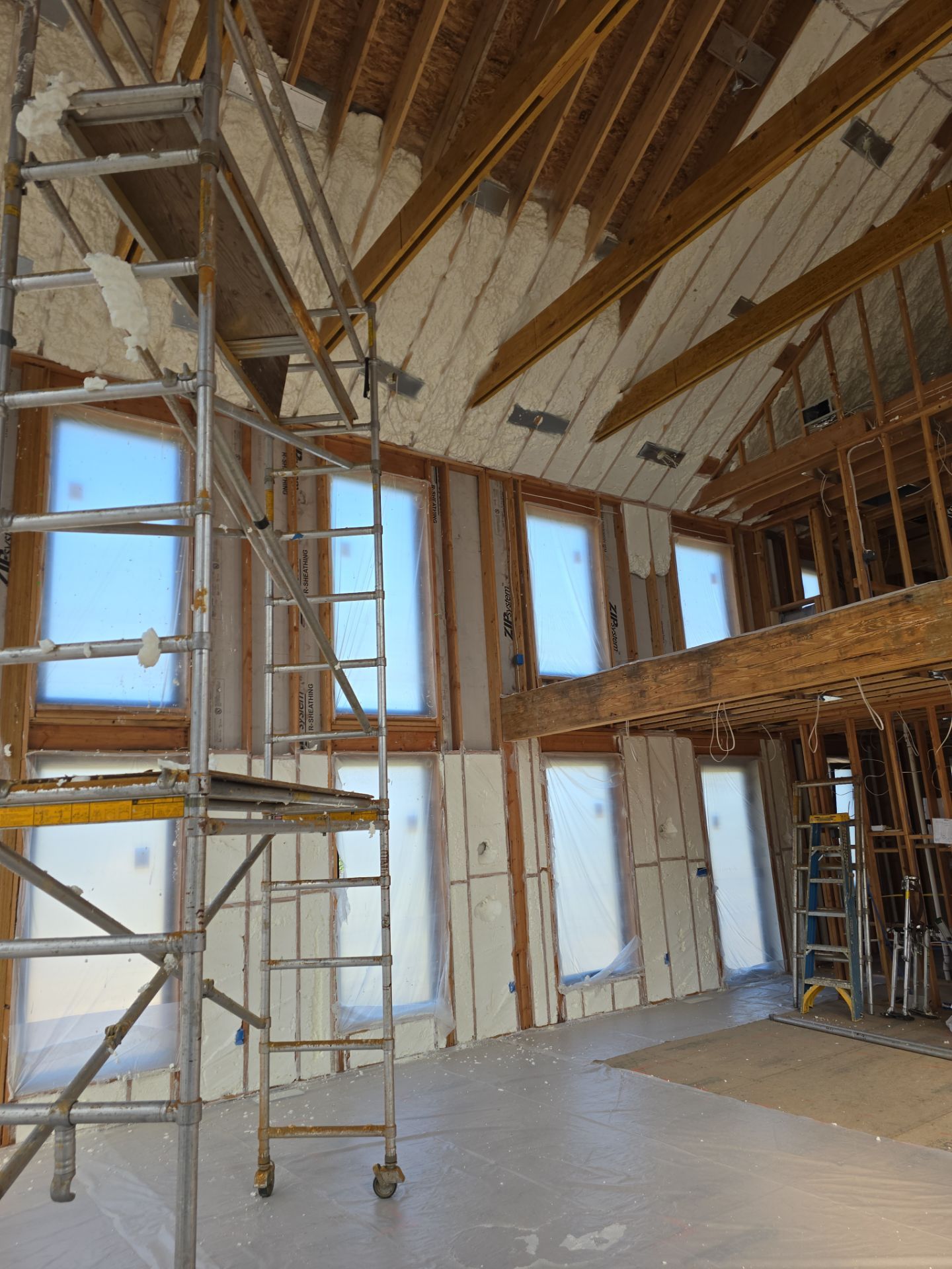 New Home Construction using open cell spray foam by NYS Foam & Energy