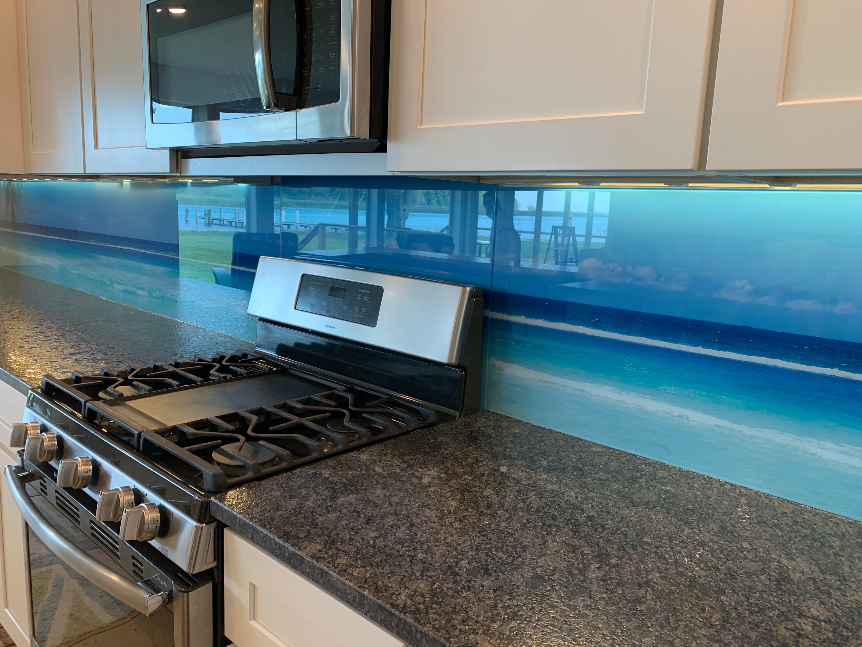 Kitchen Remodel using Maui Beach IMAGIO Solid Glass Backsplash by IMAGIO