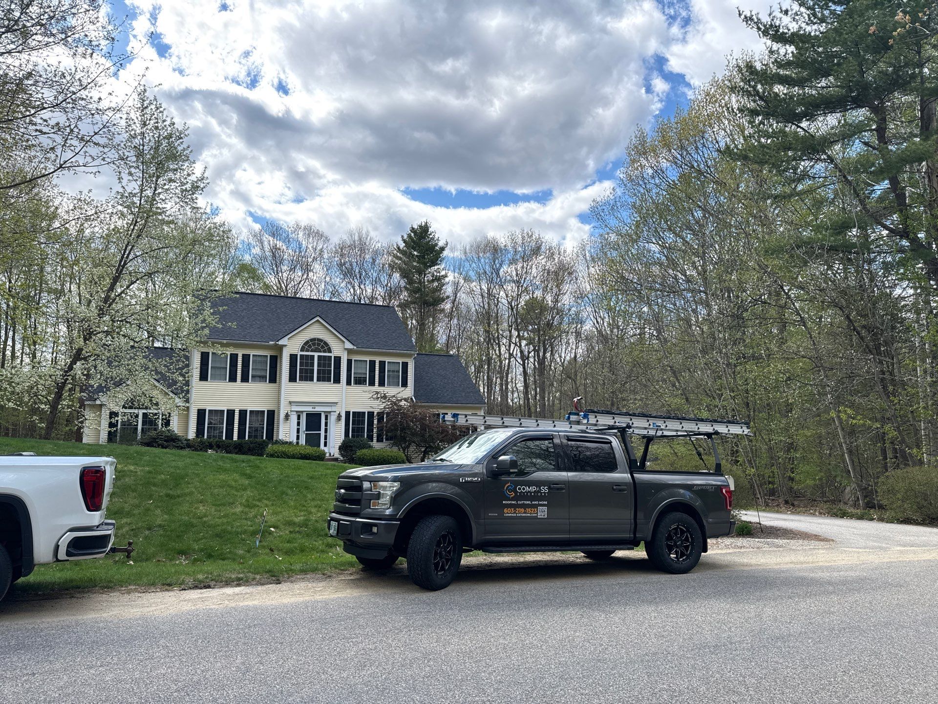 Roof Replacement, Shutter Upgrade & Siding Repairs Near North Road in Brentwood, NH by Compass exteriors
