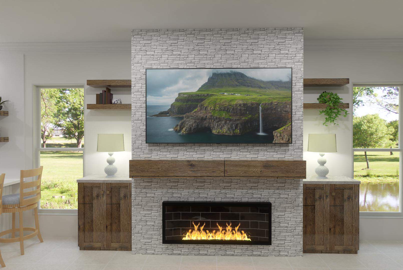 TV Fireplace Wall - Delray Beach by Hevi Tile