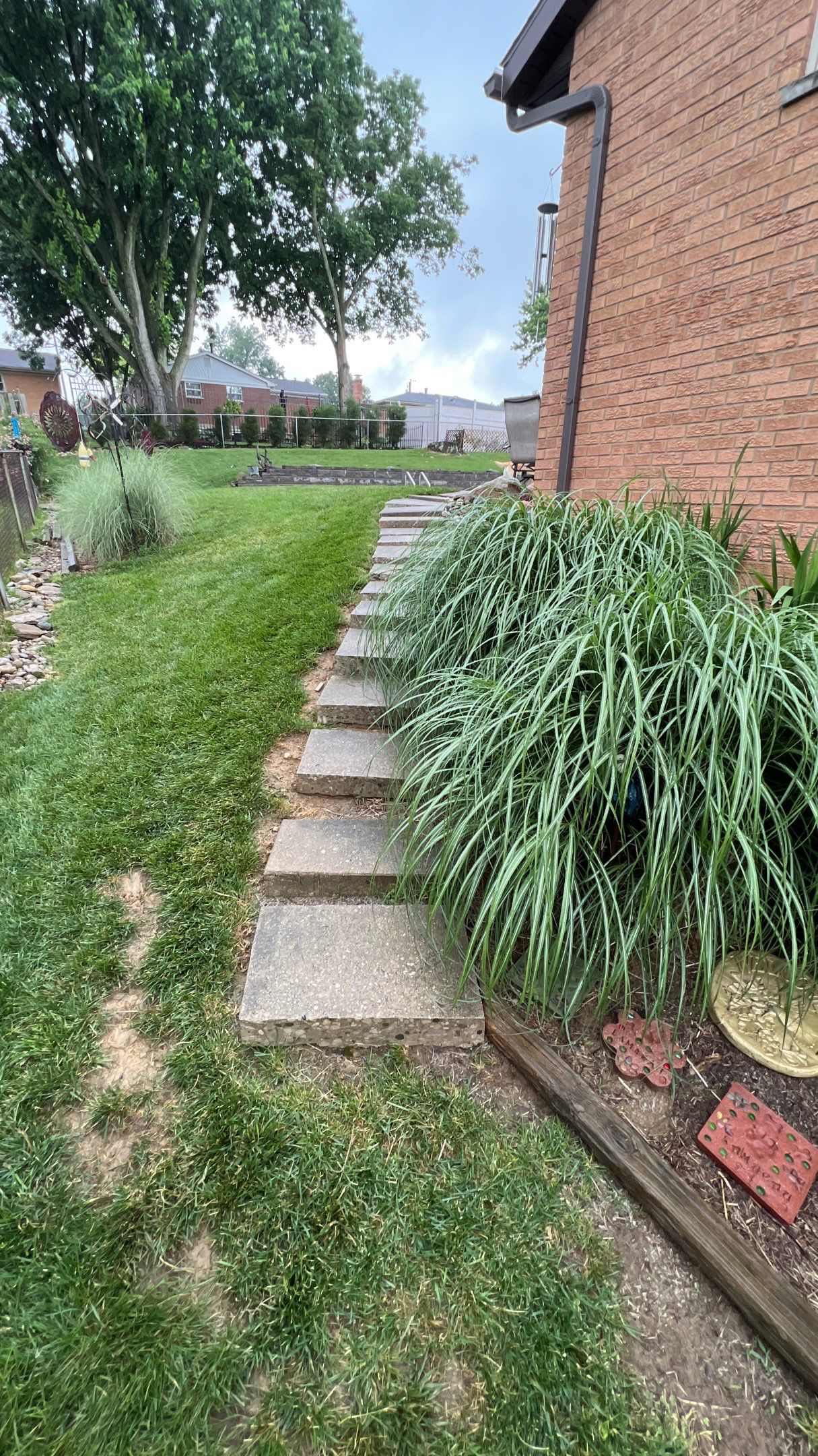 Rustic Buff Tread Stairway Installation by Reisenberg’s Lawn & Landscape, LLC