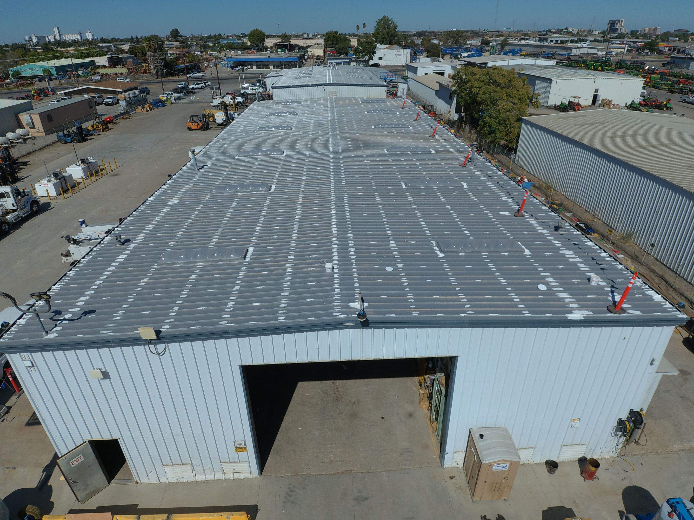 MR Roofing system using Conklin Benchmark/PUMA XL fabric and coating by Straight Edge Roofing Inc