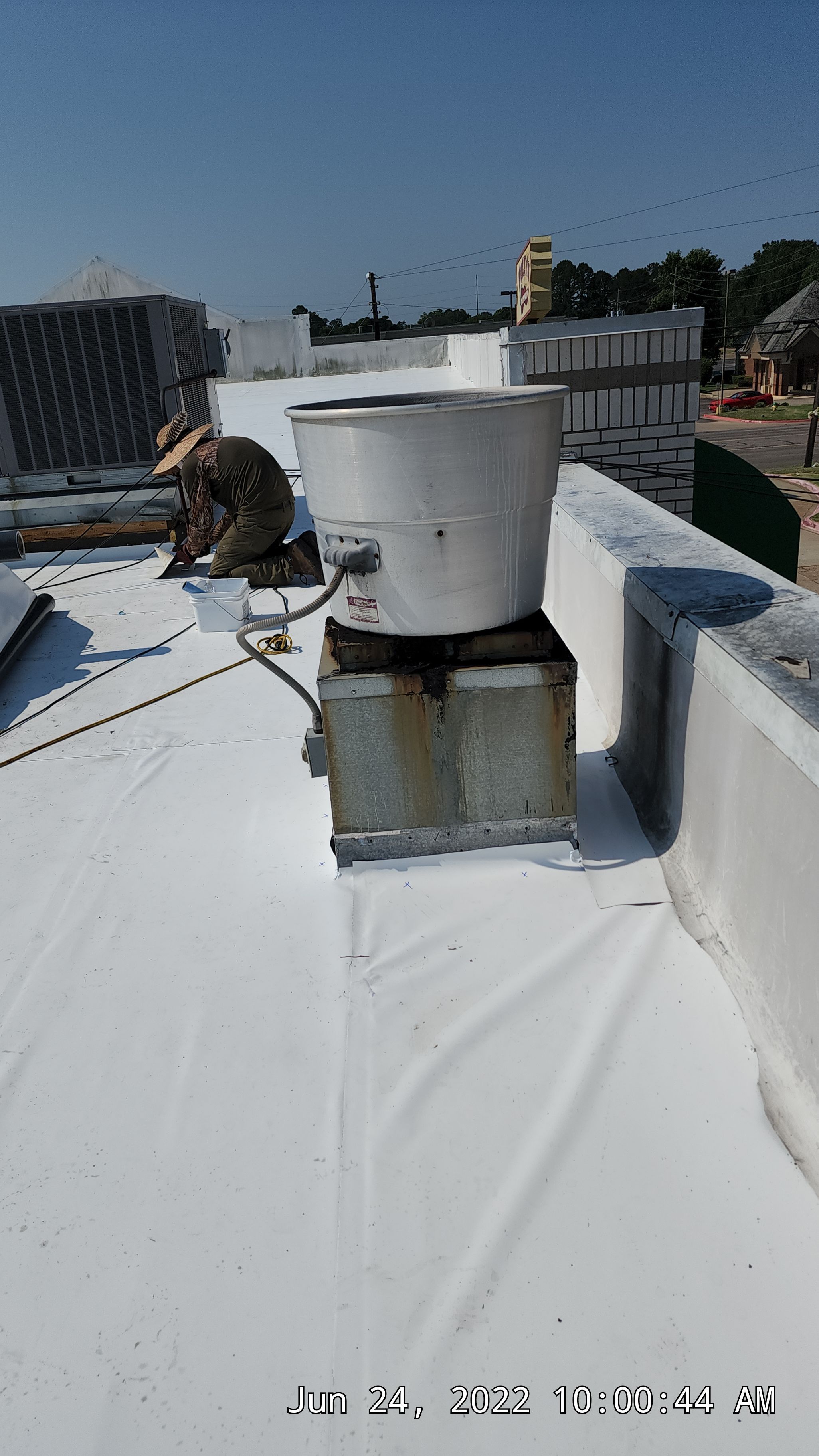 Commercial Roofing Installation using 50 mil PVC by Hostetler Roofing