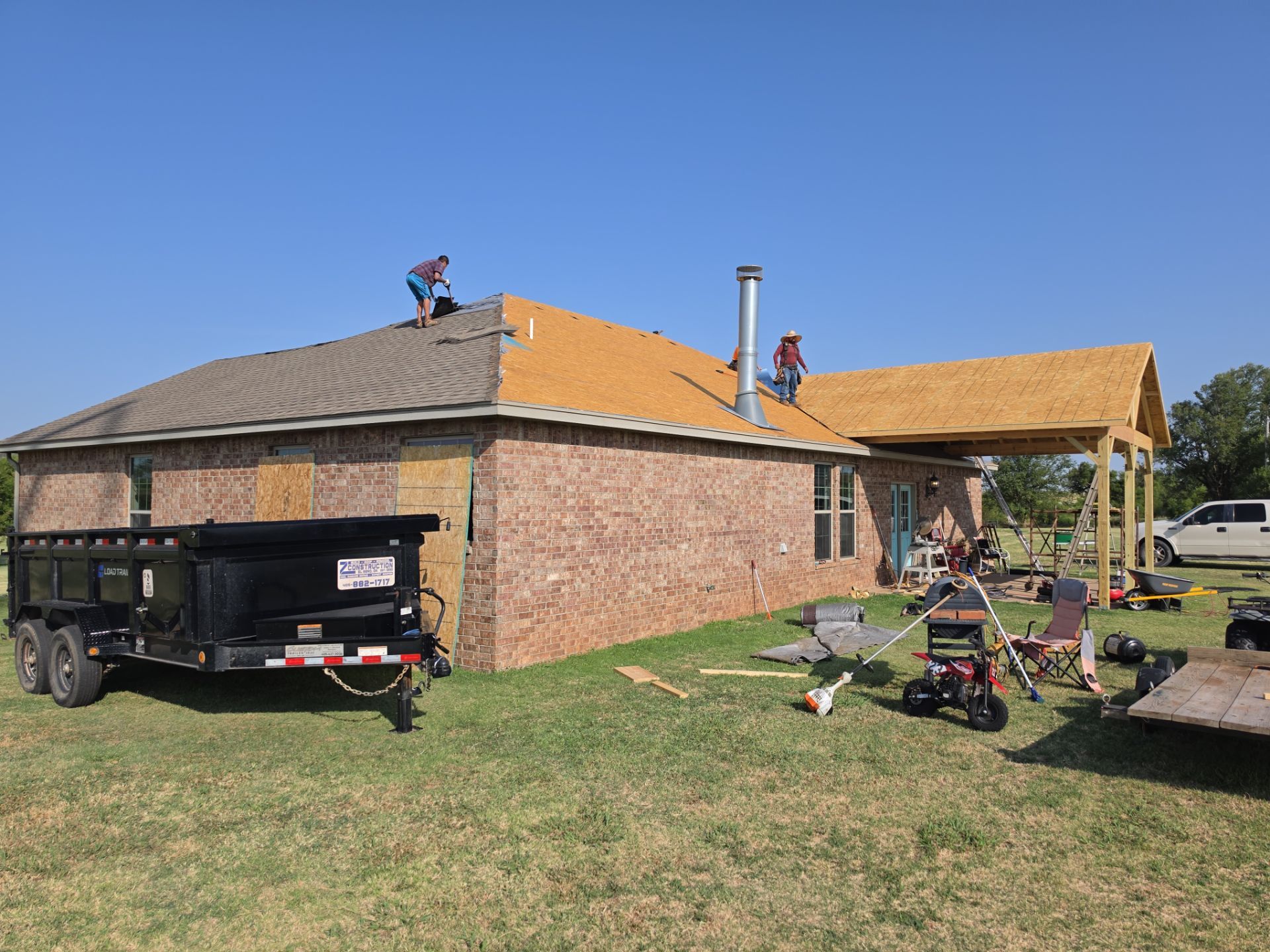 Residential Shingle Roof Replacement and Workshop Roofing in El Reno by Z Construction & Roofing, LLC