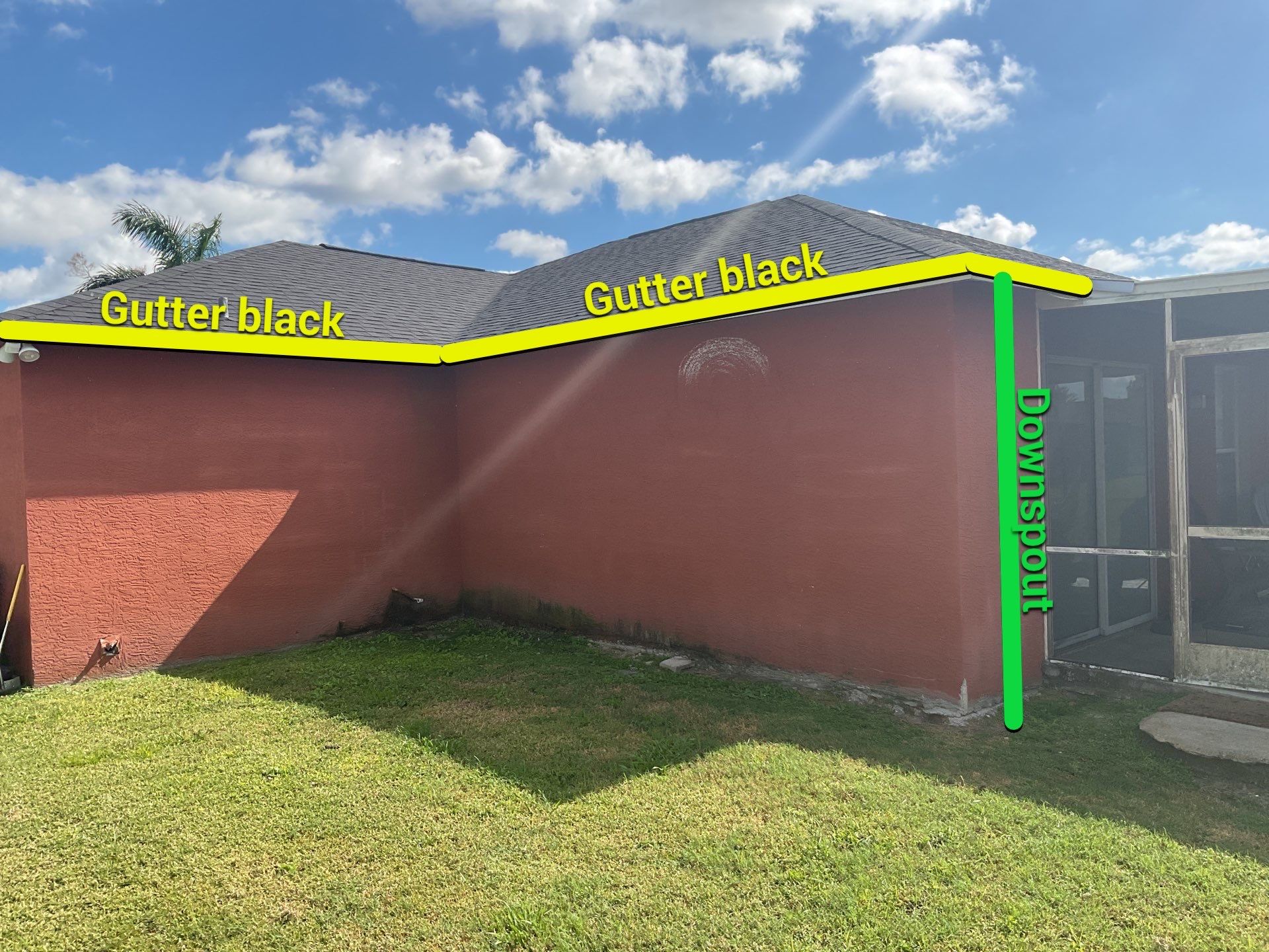 Black Seamless Gutters and Downspouts in Fort Myers FL by Gutter Professors