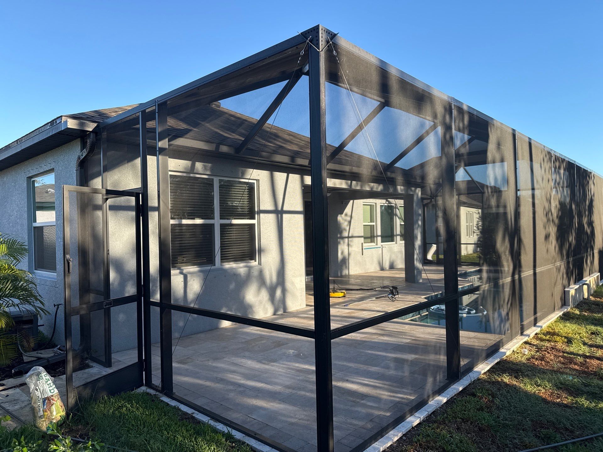 Paver Pool Deck Cleaning & Pool Cage Cleaning in Trevesta – Palmetto, FL by Sunshine AquaWash