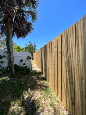 Wood Fence Installation using Board on Board Wood Fence