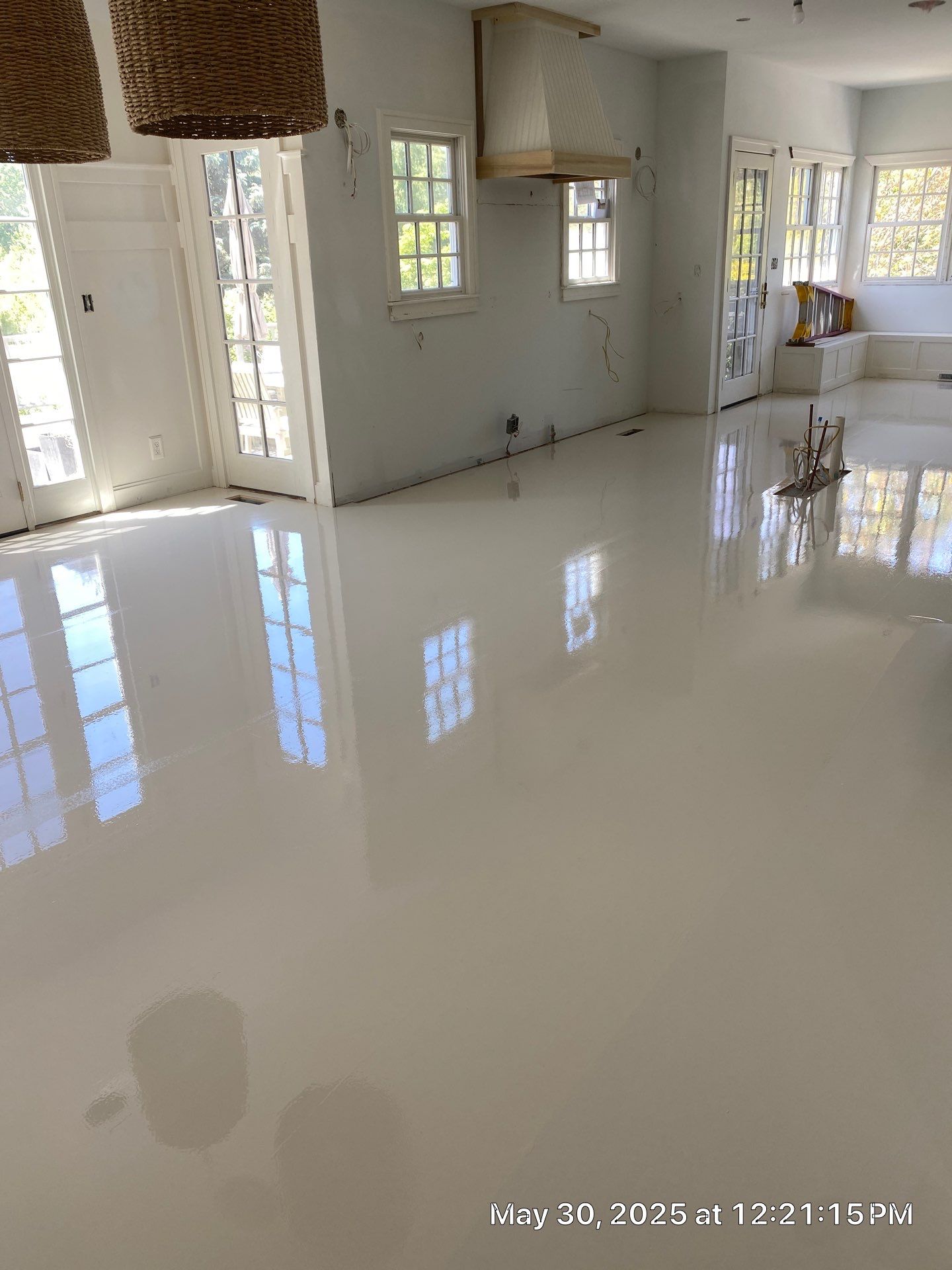 Paint the brand new maple floor...WHITE! Designer-driven project is a showstopper! by RTBaldwin Hardwood Floors