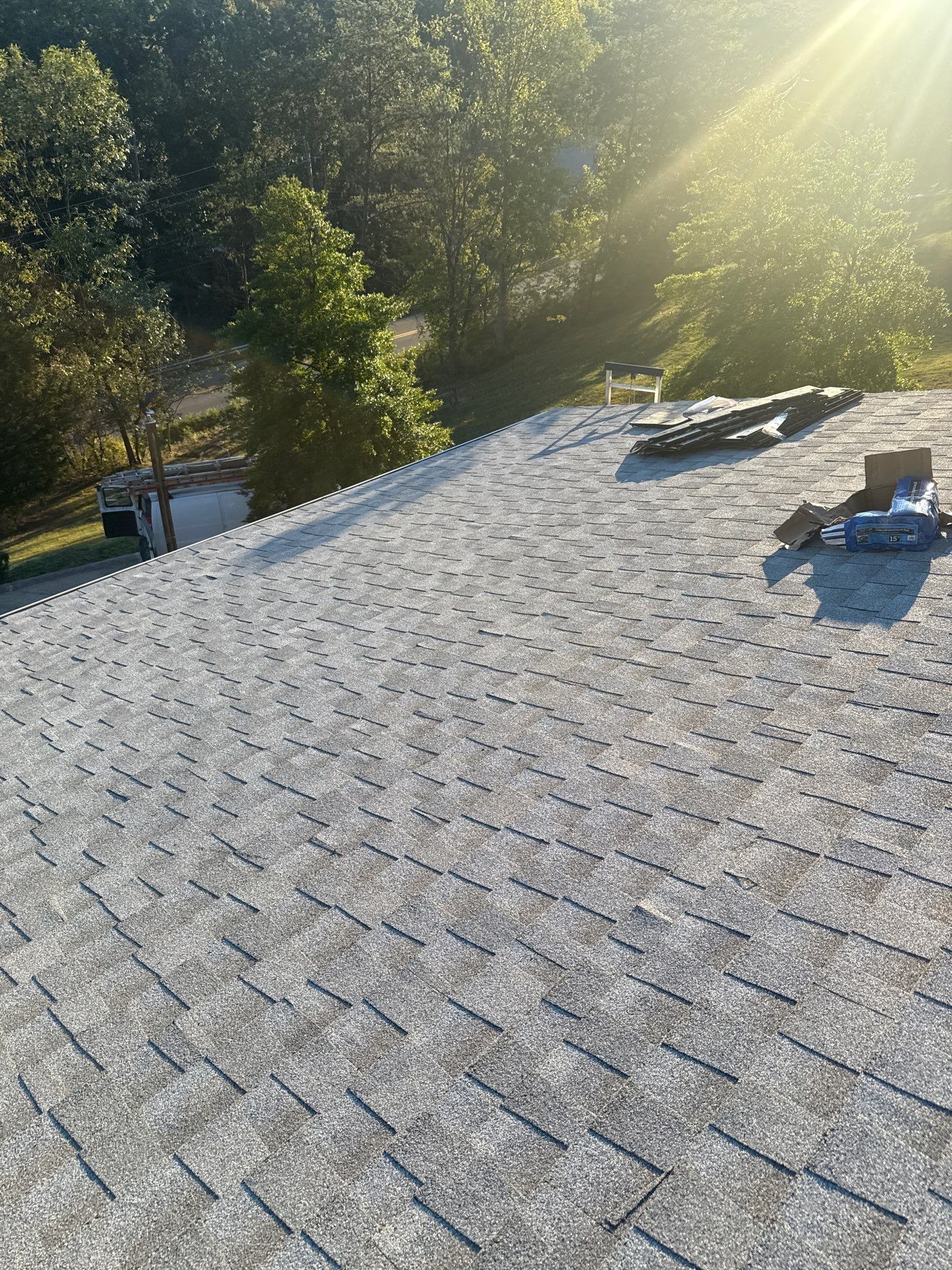 Residential Roofing Installation using GAF Timberline HDZ Fox Hollow Grey by Rainstoppers Roofing