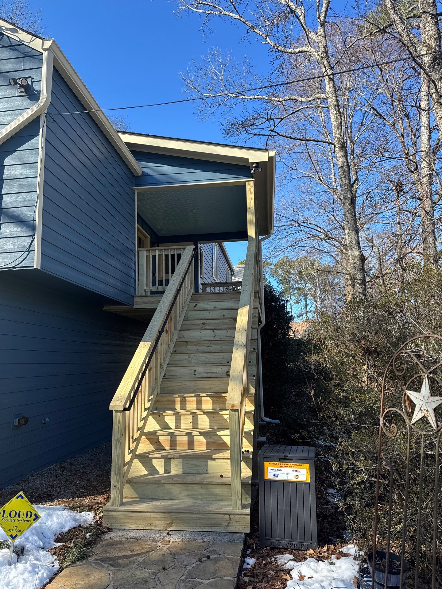 Elevated Wood Deck and Siding Replacement in Marietta by Swift Home Renovations