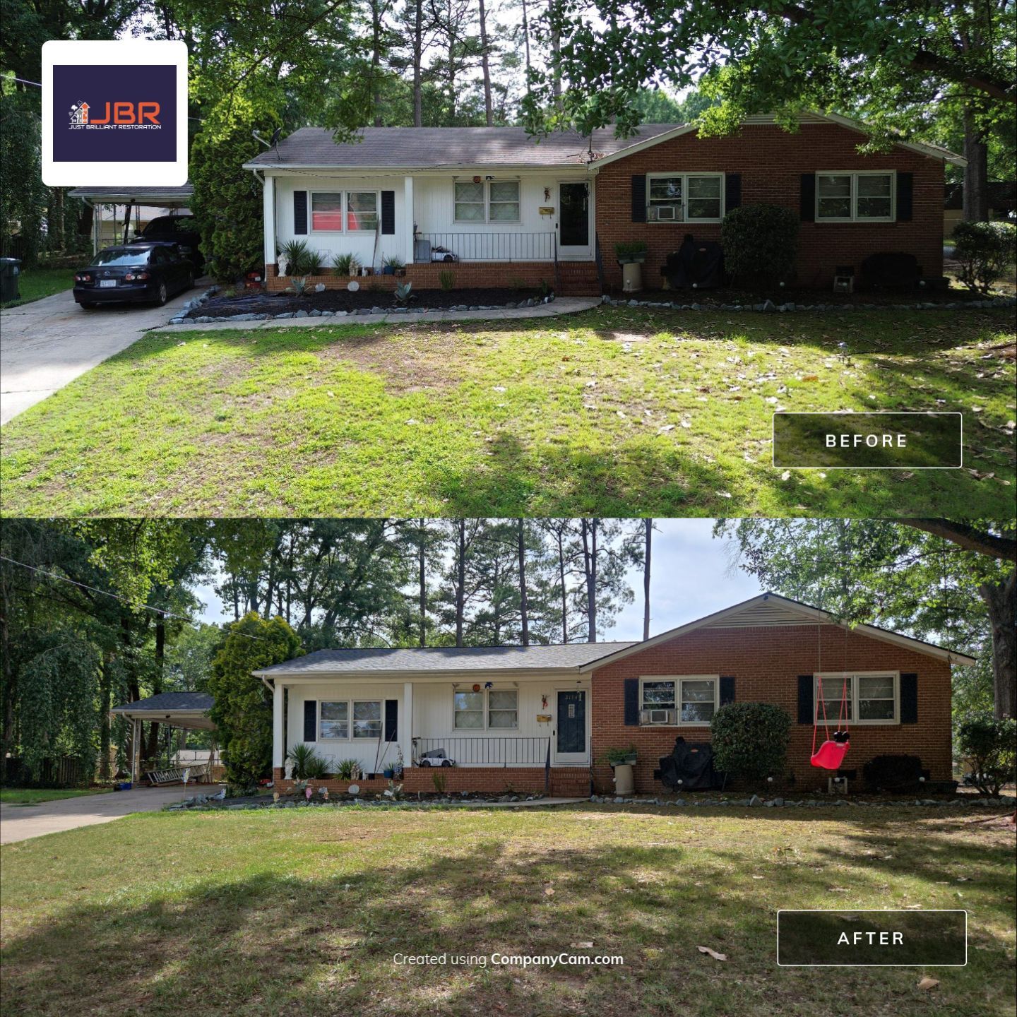 Roof replacement, gutter and interior repair by hail damage by Just Brilliant Restoration JBR