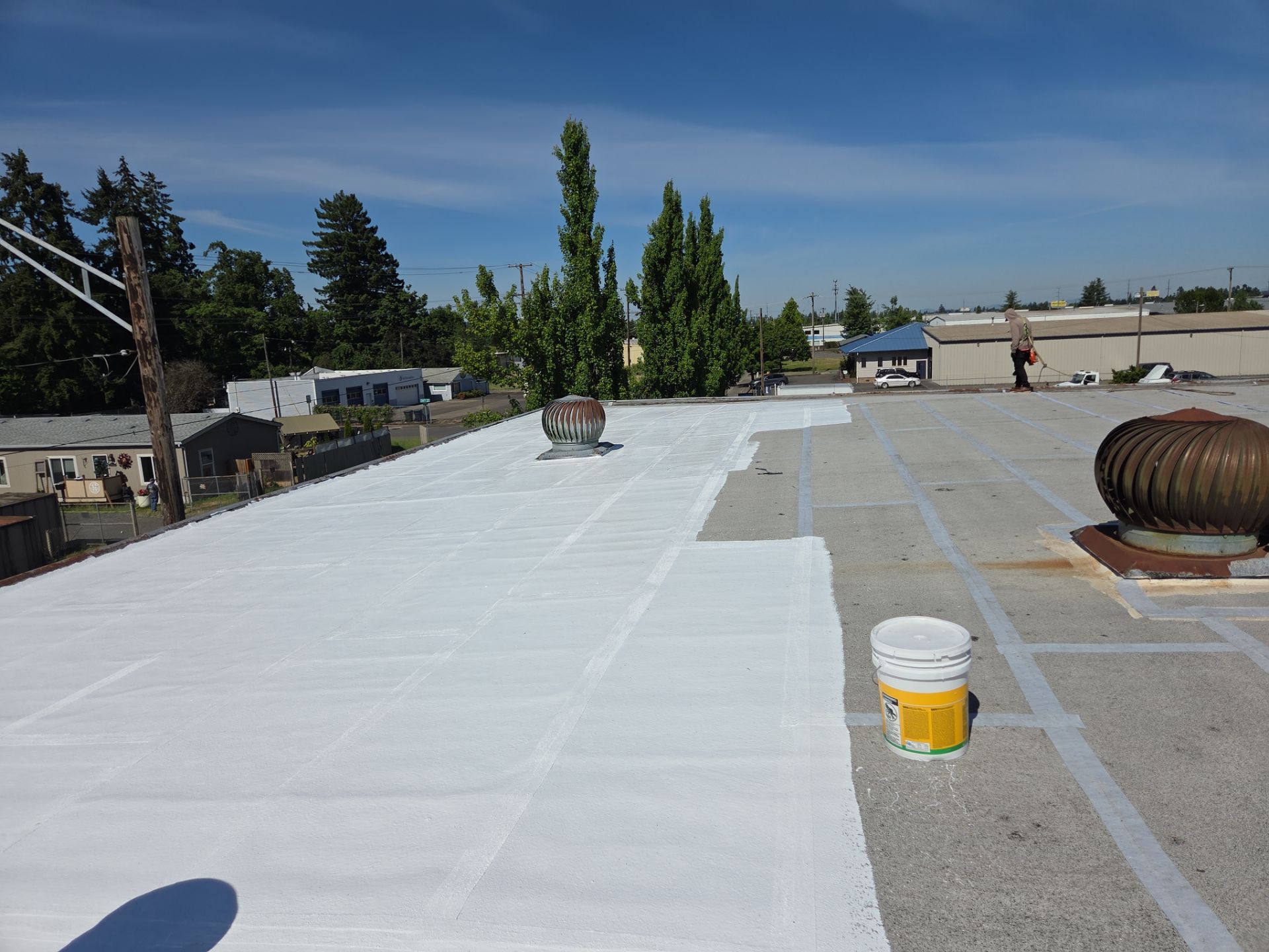 Commercial Roof Restoration and White Coating in Springfield by BEST Roofing & Waterproofing