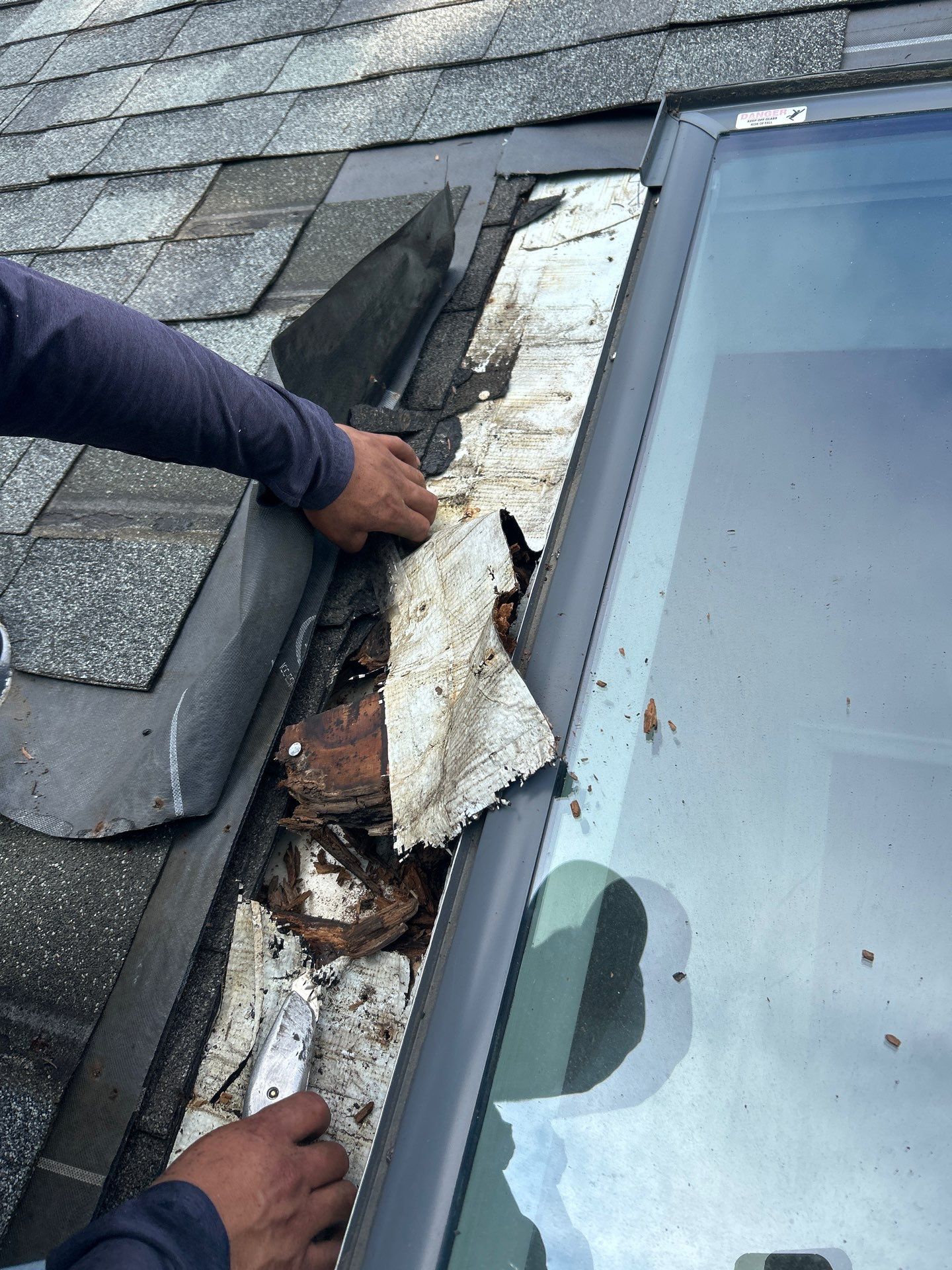 Skylight Leak Repair & Interior Restoration by Mighty Dog Roofing of Greater Middlesex County